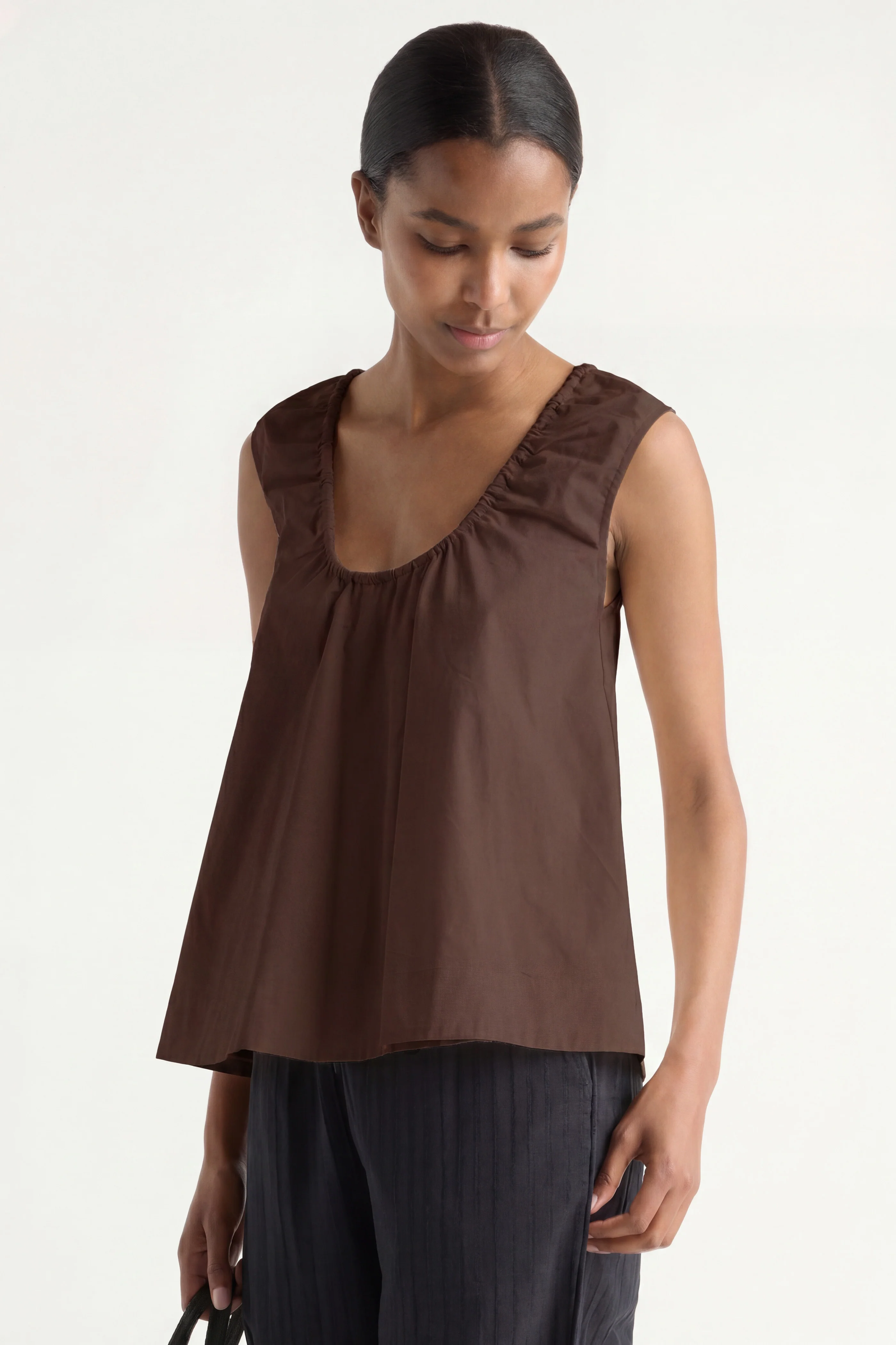 Abby Organic Cotton U-Neck Top - Image 2