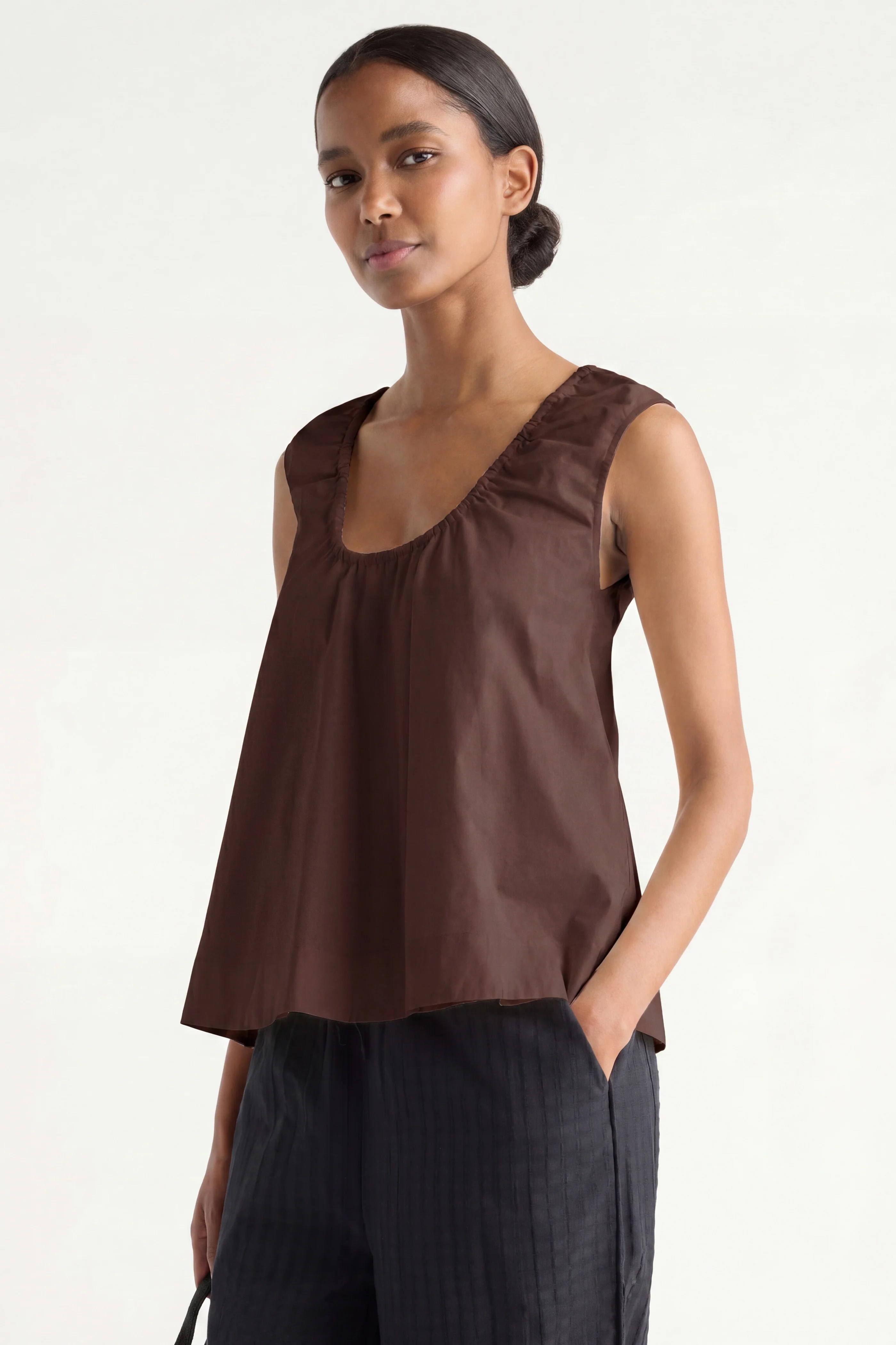 Abby Organic Cotton U-Neck Top - Image 4