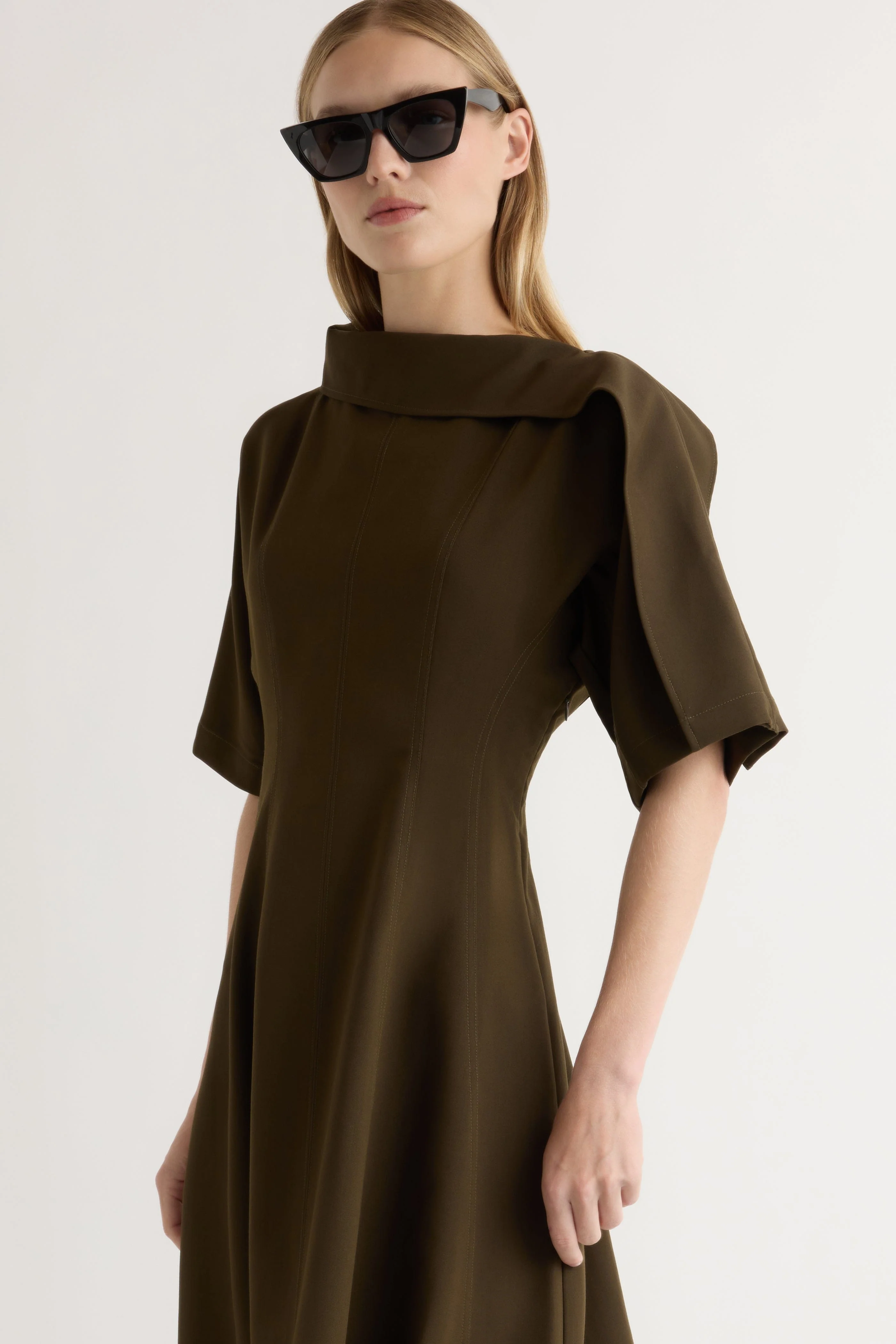 Addison Foldover Scarf-Neck Dress - Image 3