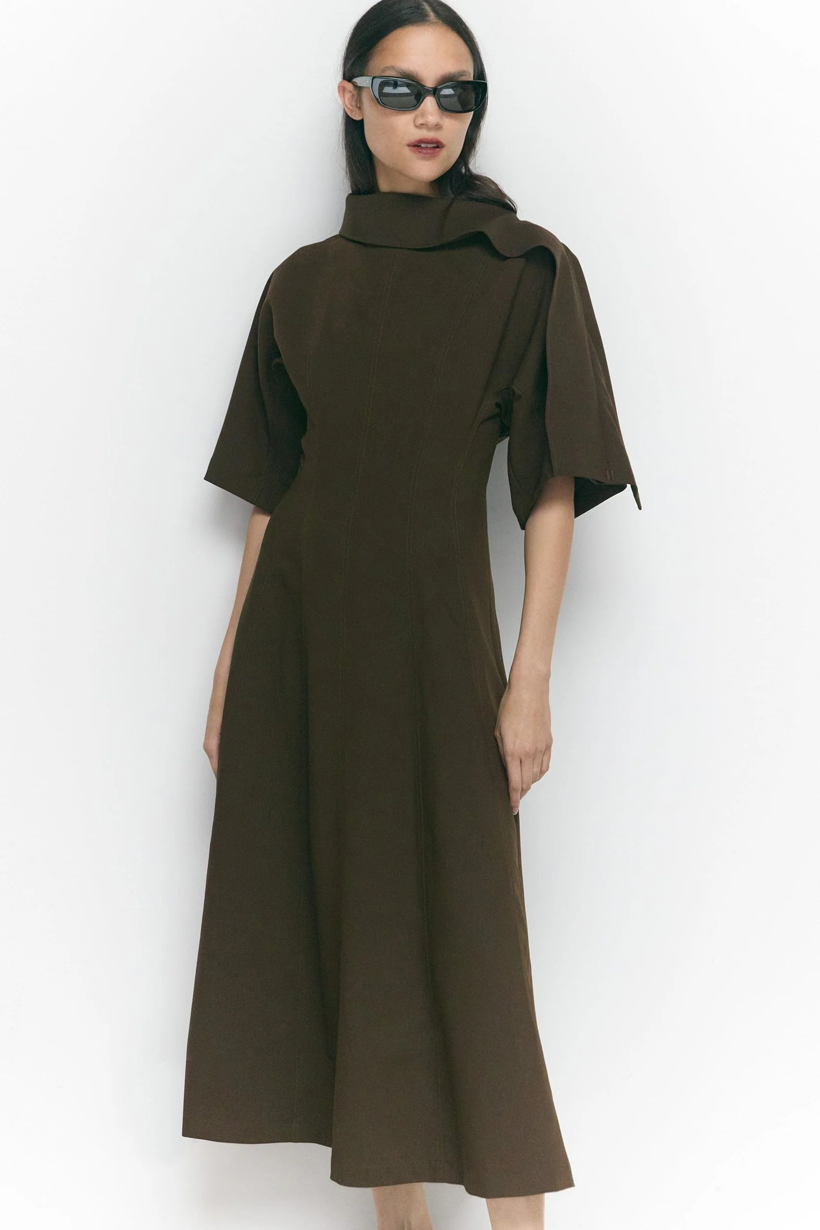 Addison Foldover Scarf-Neck Dress - Image 7