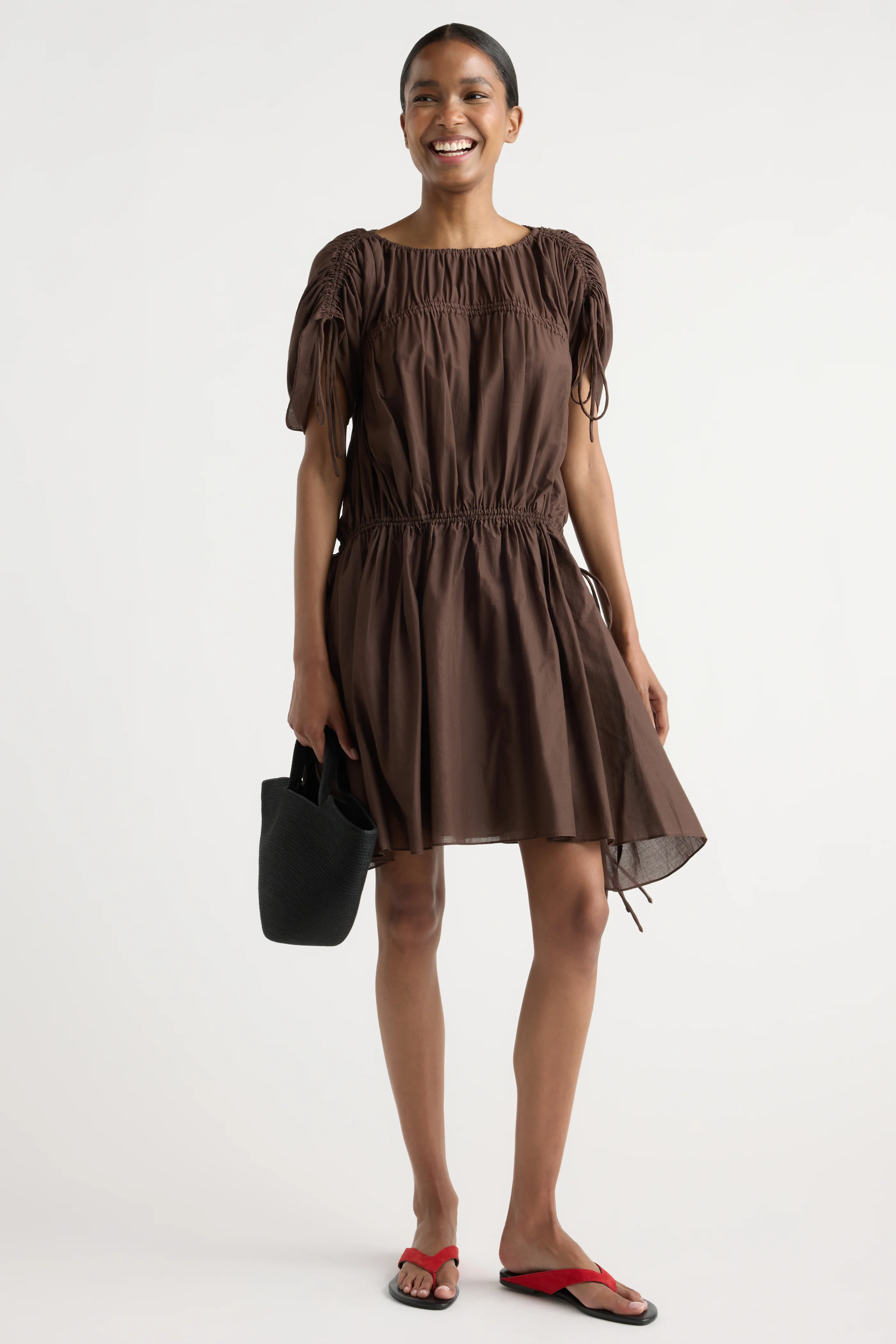 Akemi Tie-Shoulder Organic Cotton Dress - Image 4
