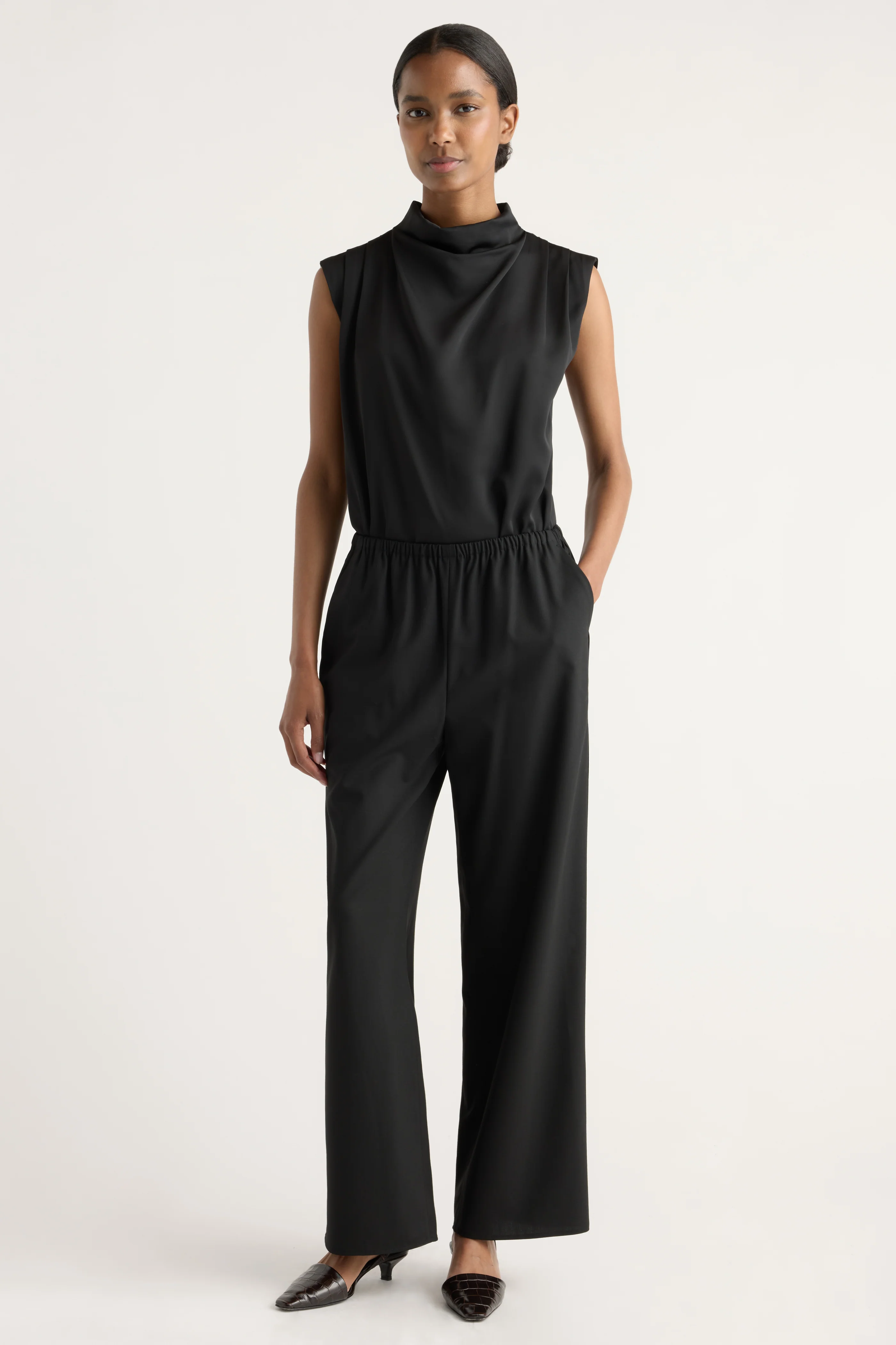 Allegra Gathered-Neck Sleeveless Blouse - Image 3