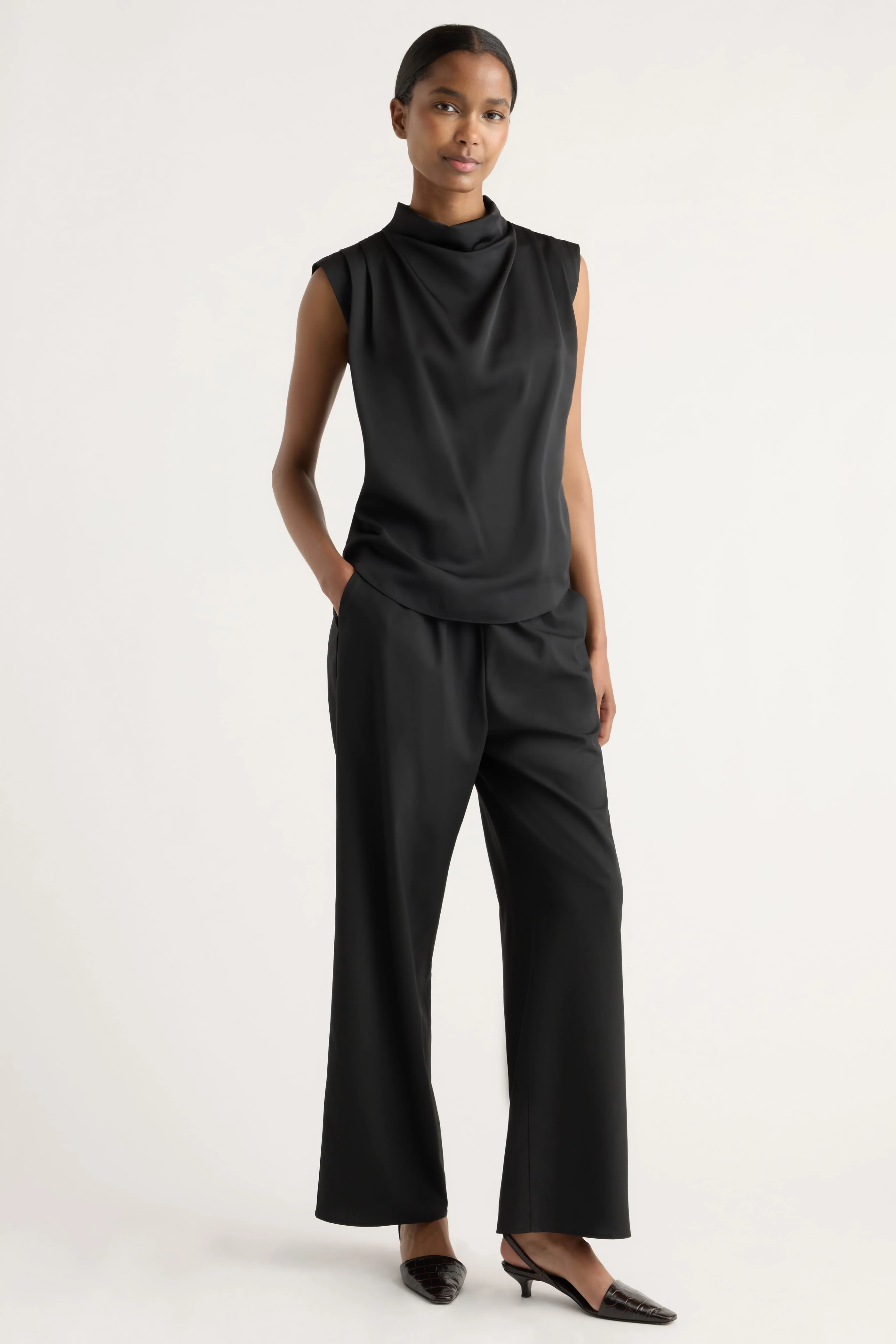 Allegra Gathered-Neck Sleeveless Blouse - Image 5