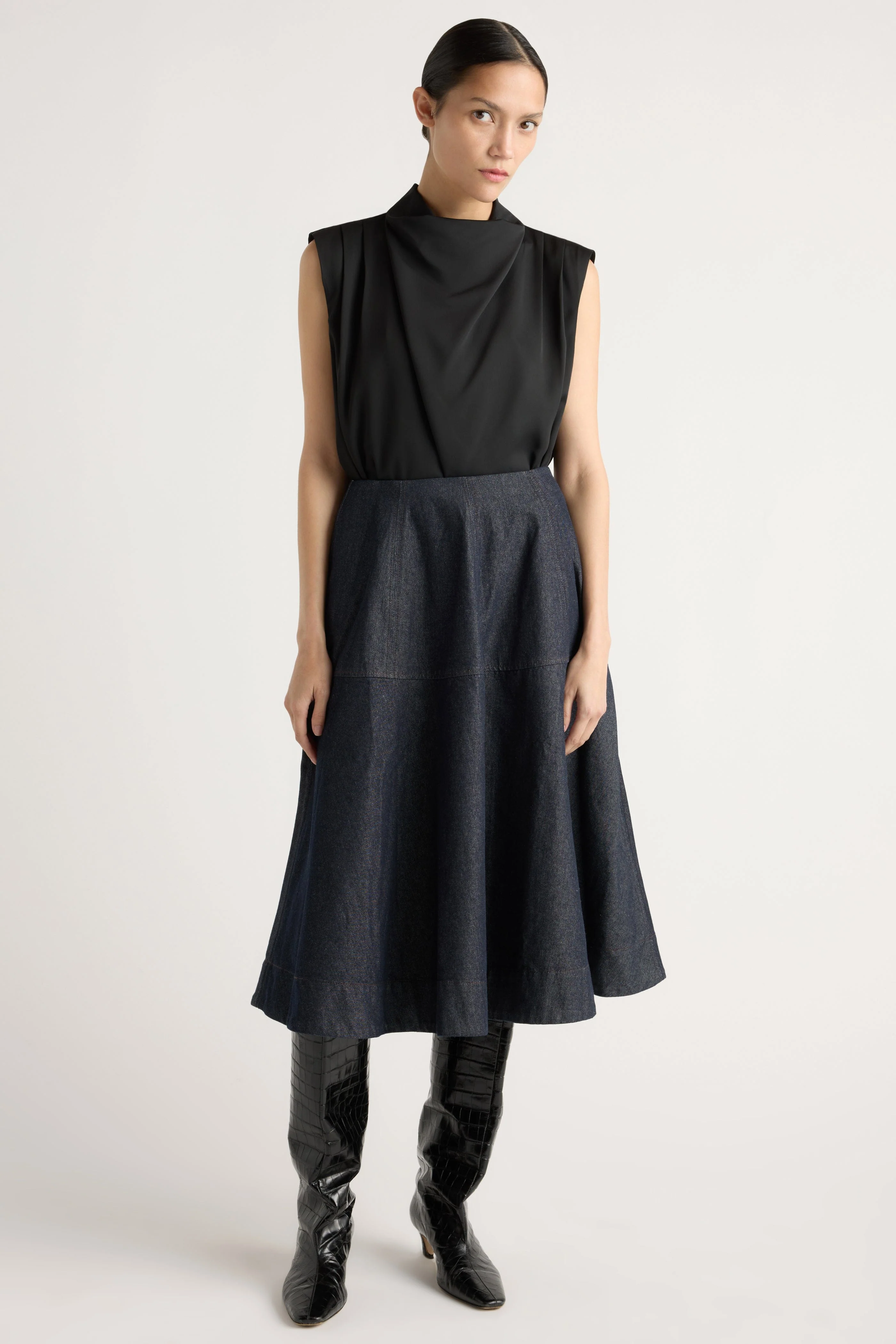 Allegra Gathered-Neck Sleeveless Blouse - Image 7