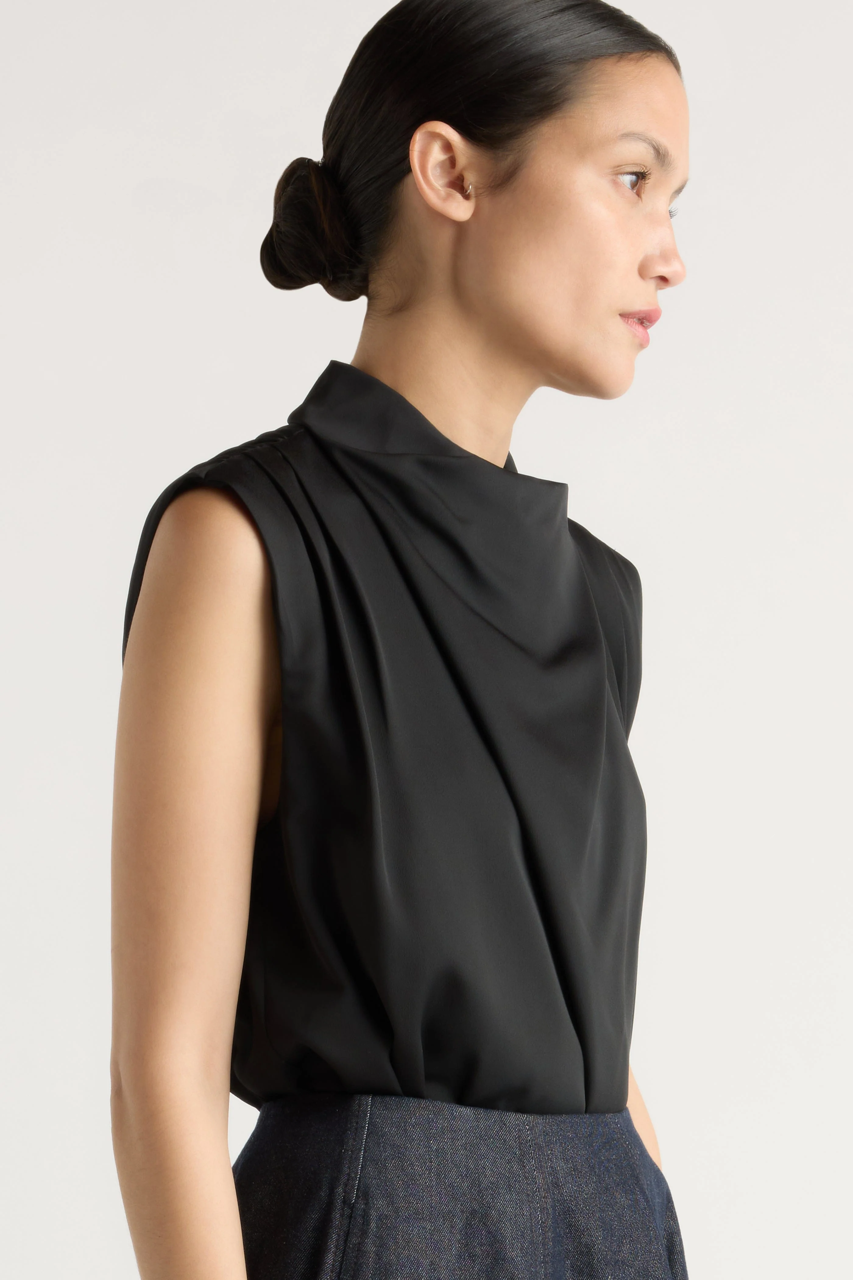 Allegra Gathered-Neck Sleeveless Blouse - Image 8