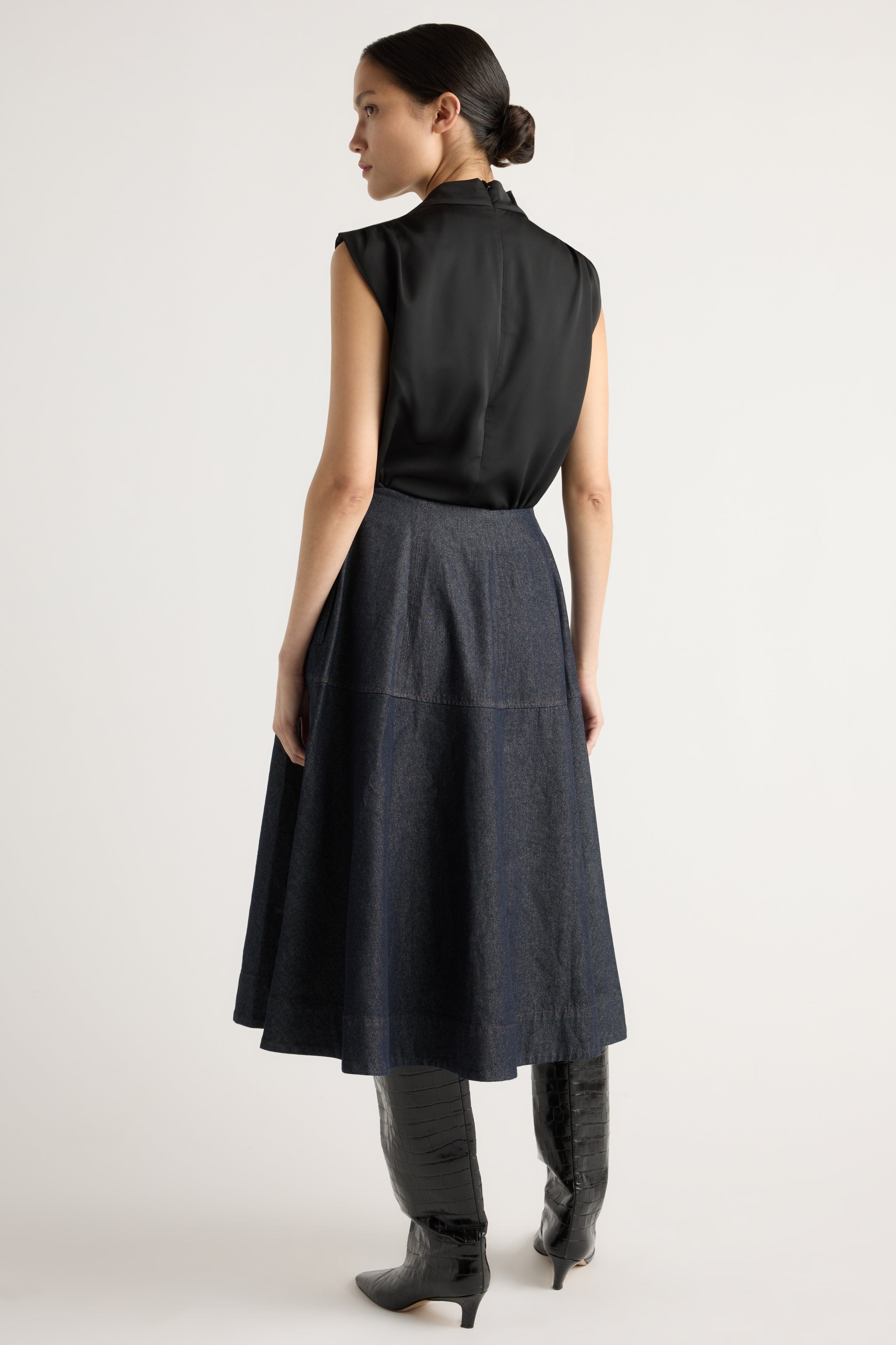 Allegra Gathered-Neck Sleeveless Blouse - Image 9