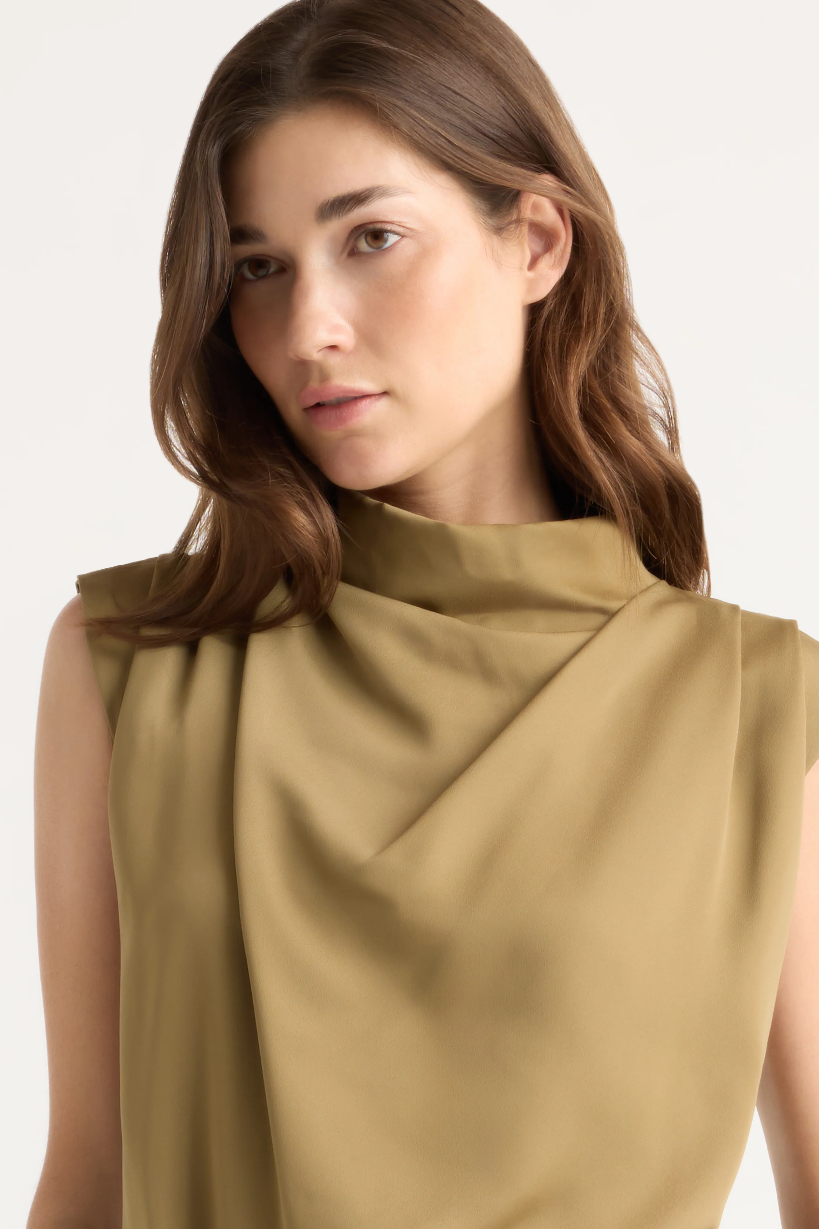 Allegra Gathered-Neck Sleeveless Blouse - Image 4