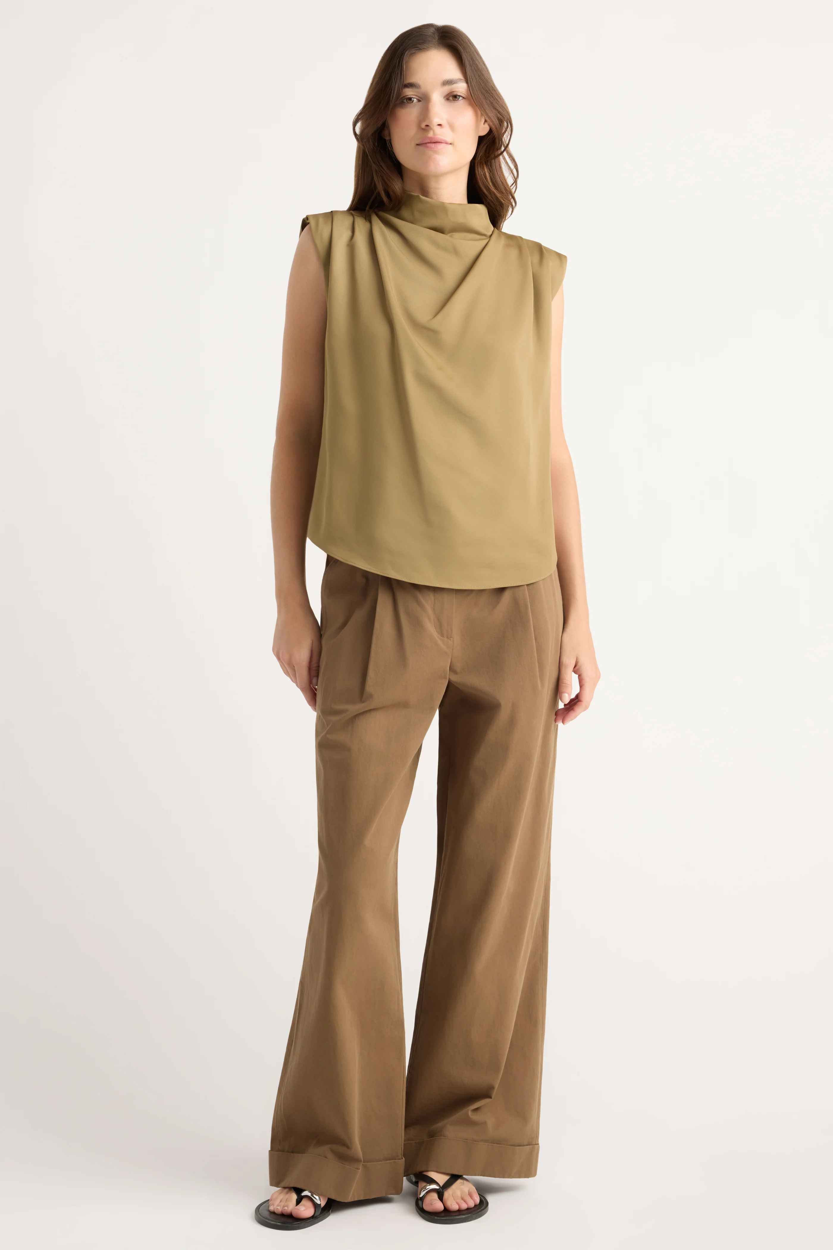 Allegra Gathered-Neck Sleeveless Blouse - Image 5