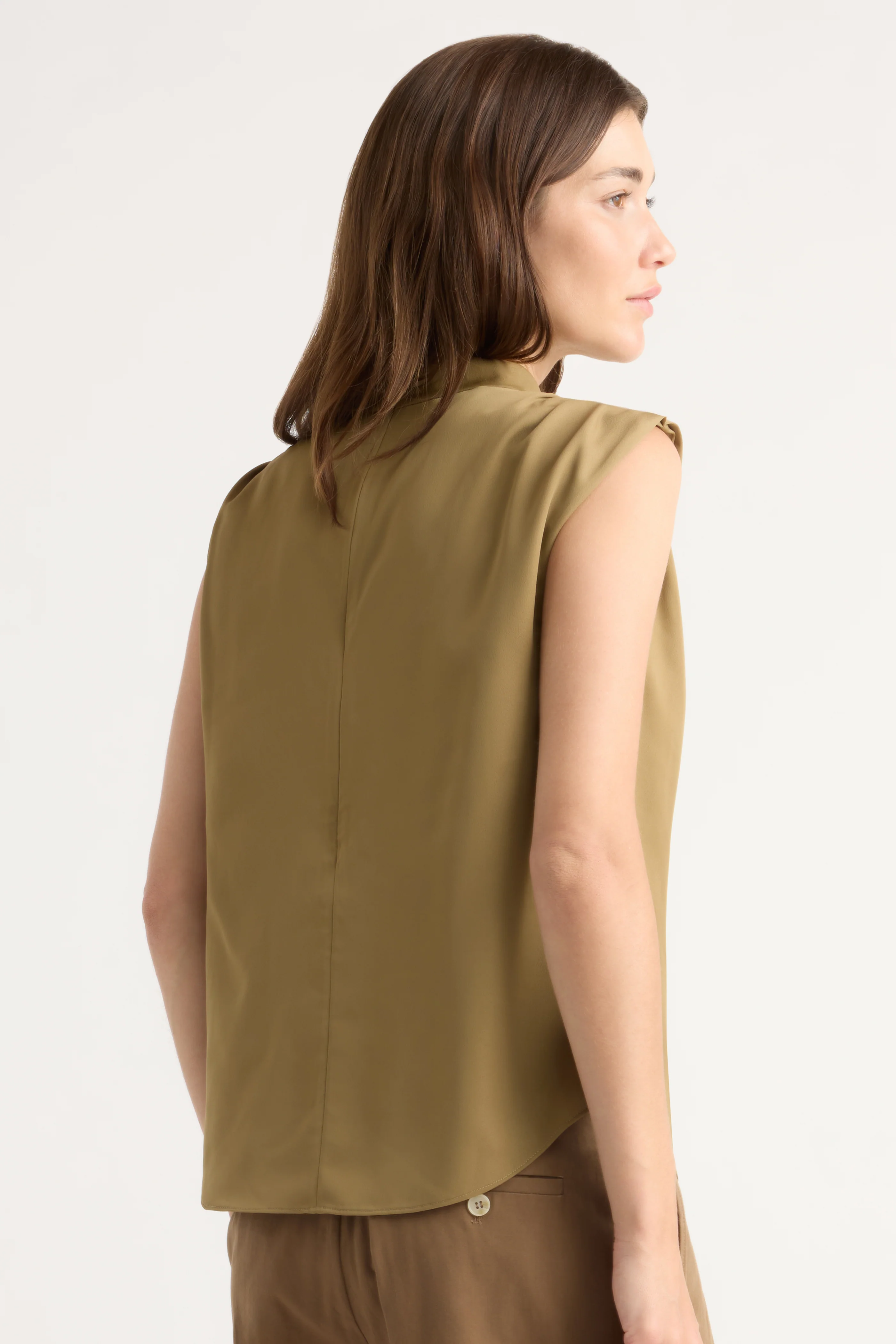 Allegra Gathered-Neck Sleeveless Blouse - Image 6
