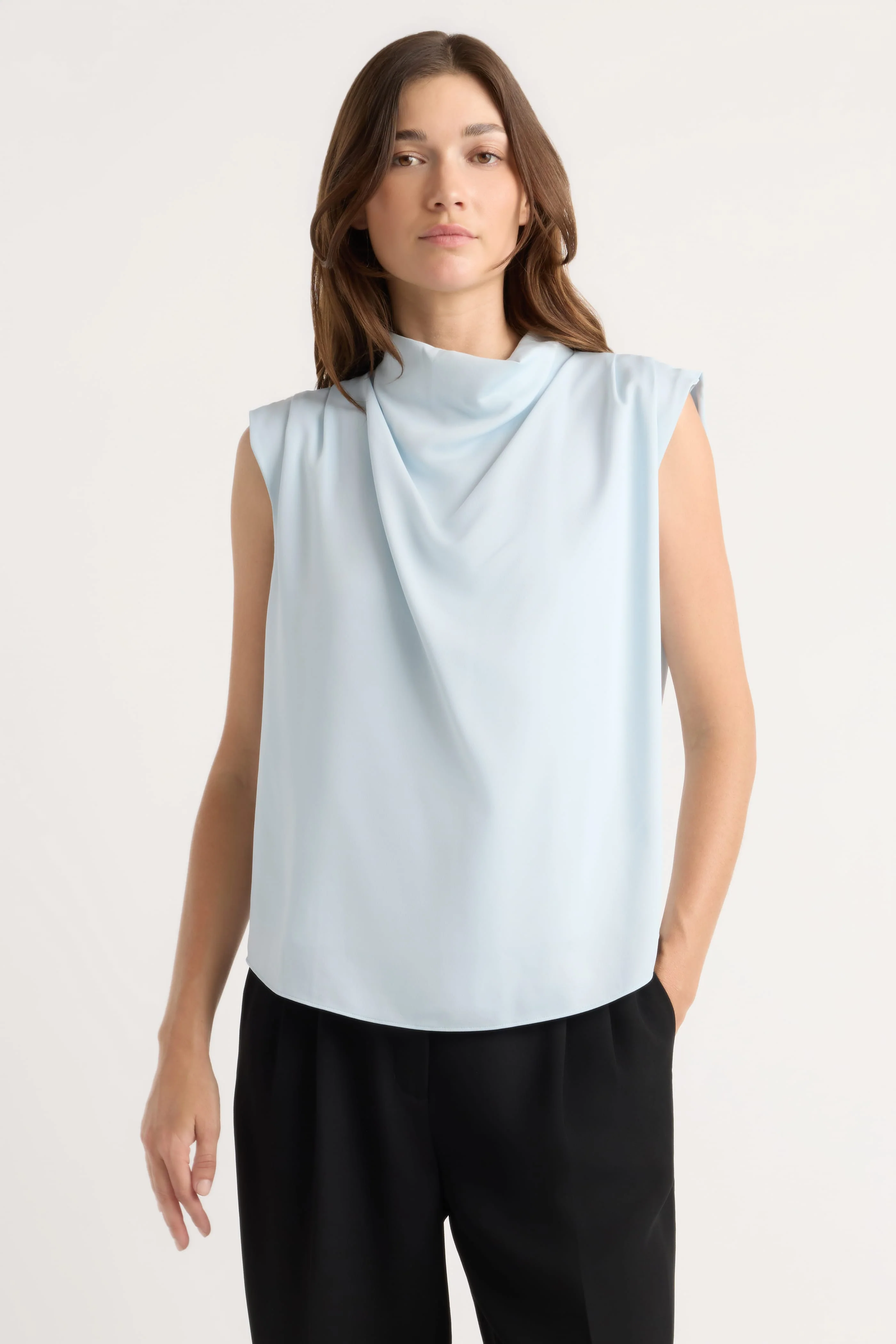 Allegra Gathered-Neck Sleeveless Blouse - Image 4