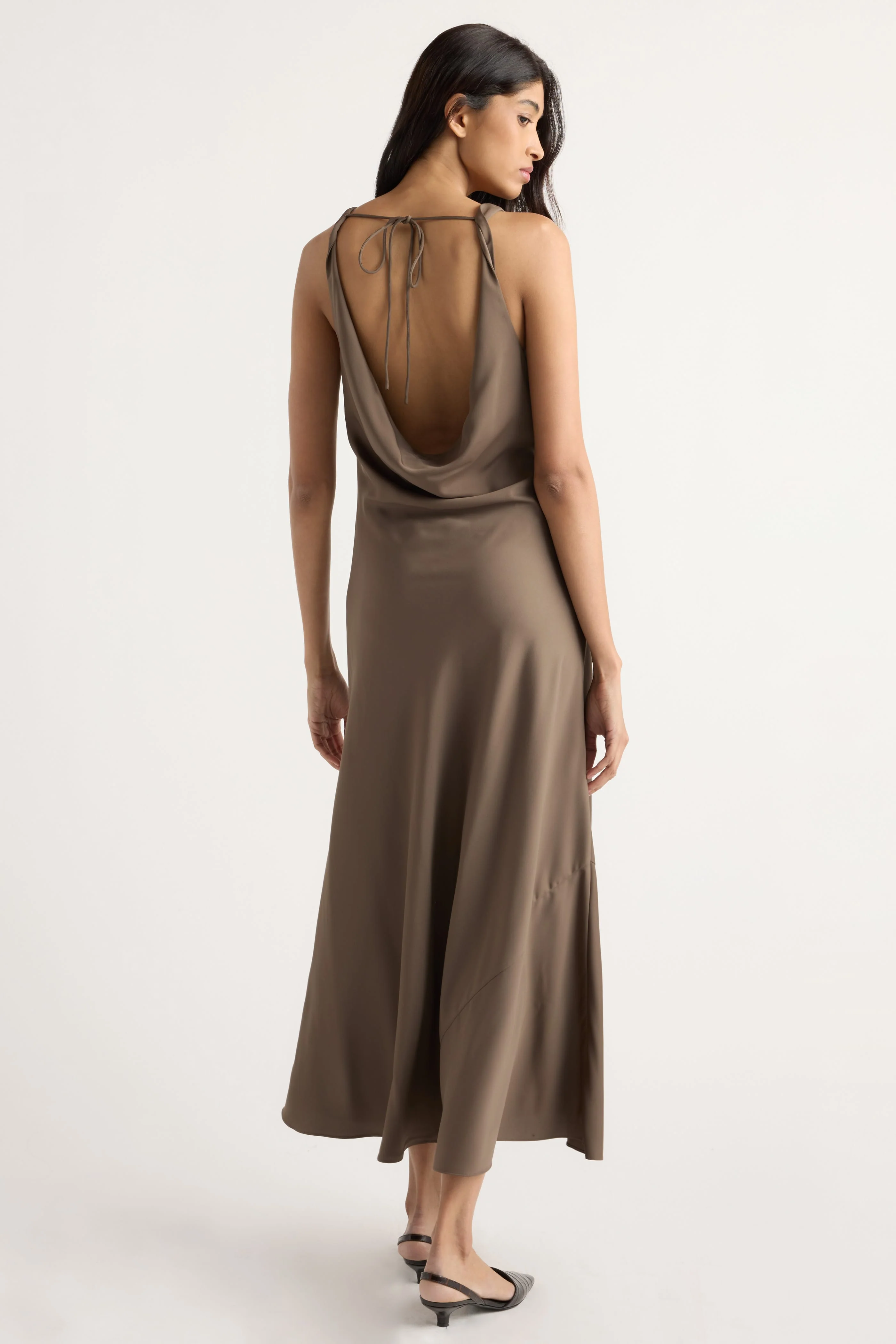Anais Twist-Shoulder Cowl-Neck Dress - Image 6
