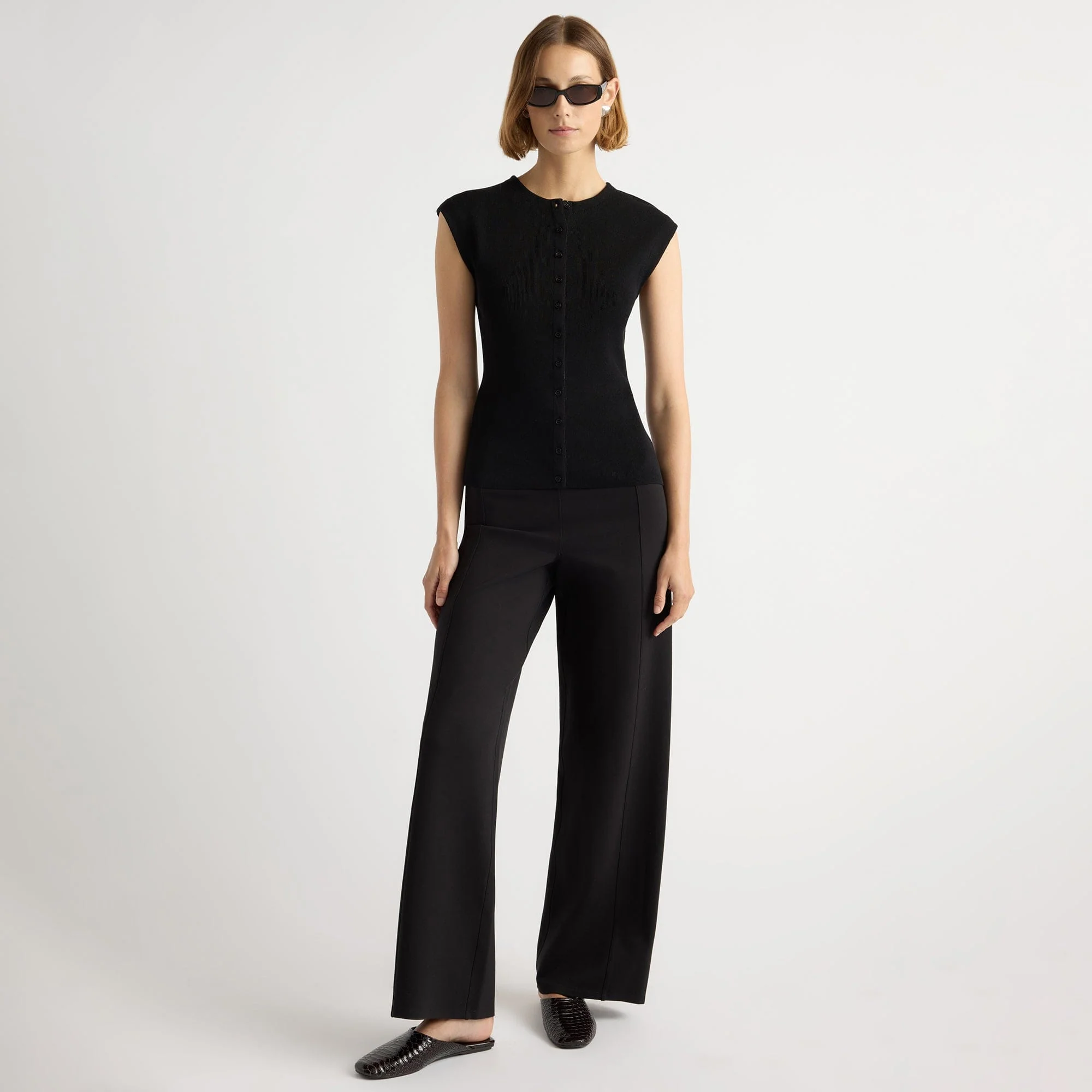 Anh Wide-Leg Ponte Stretch Pant