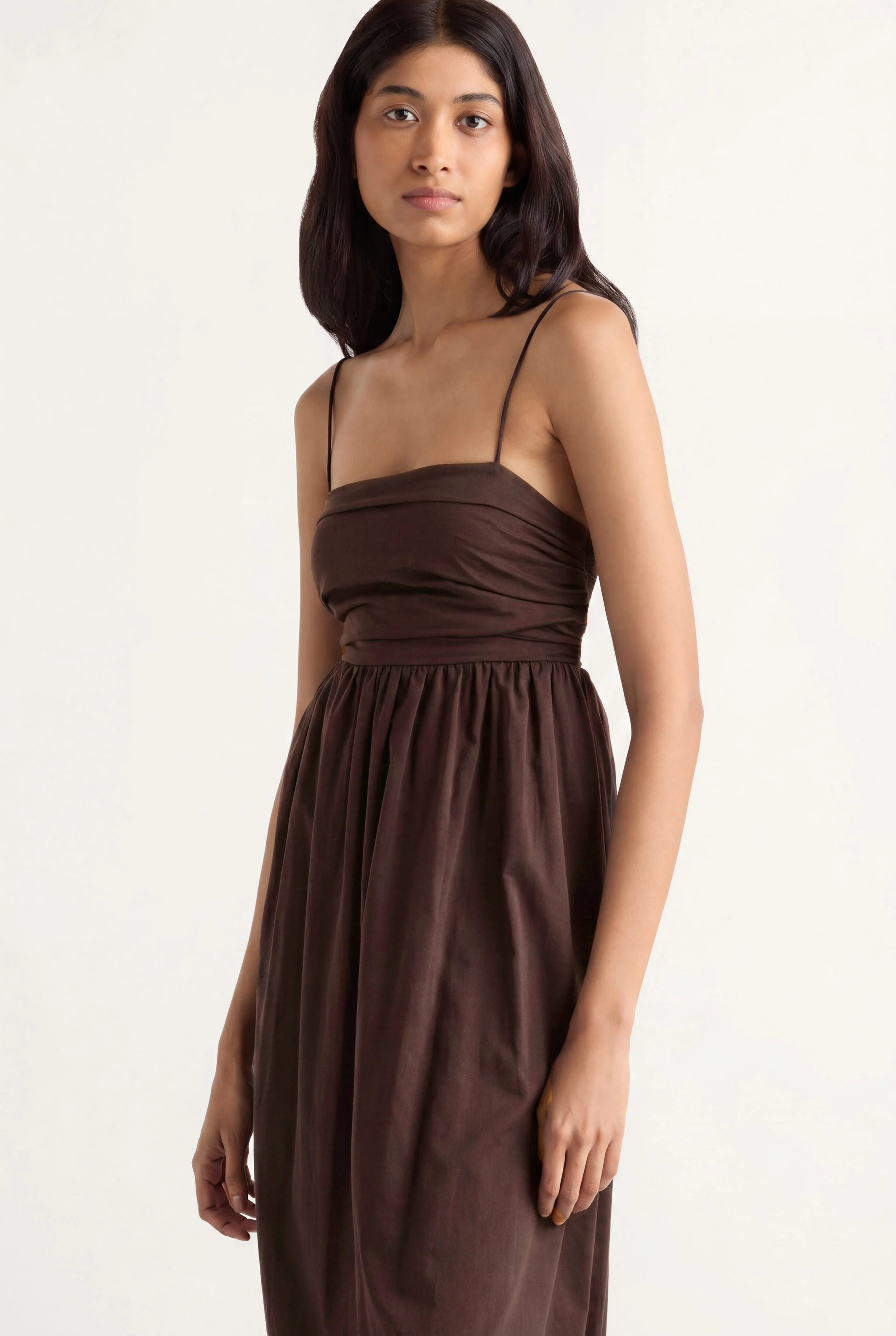 Aurora Ruched Organic Cotton Maxi Dress - Image 3
