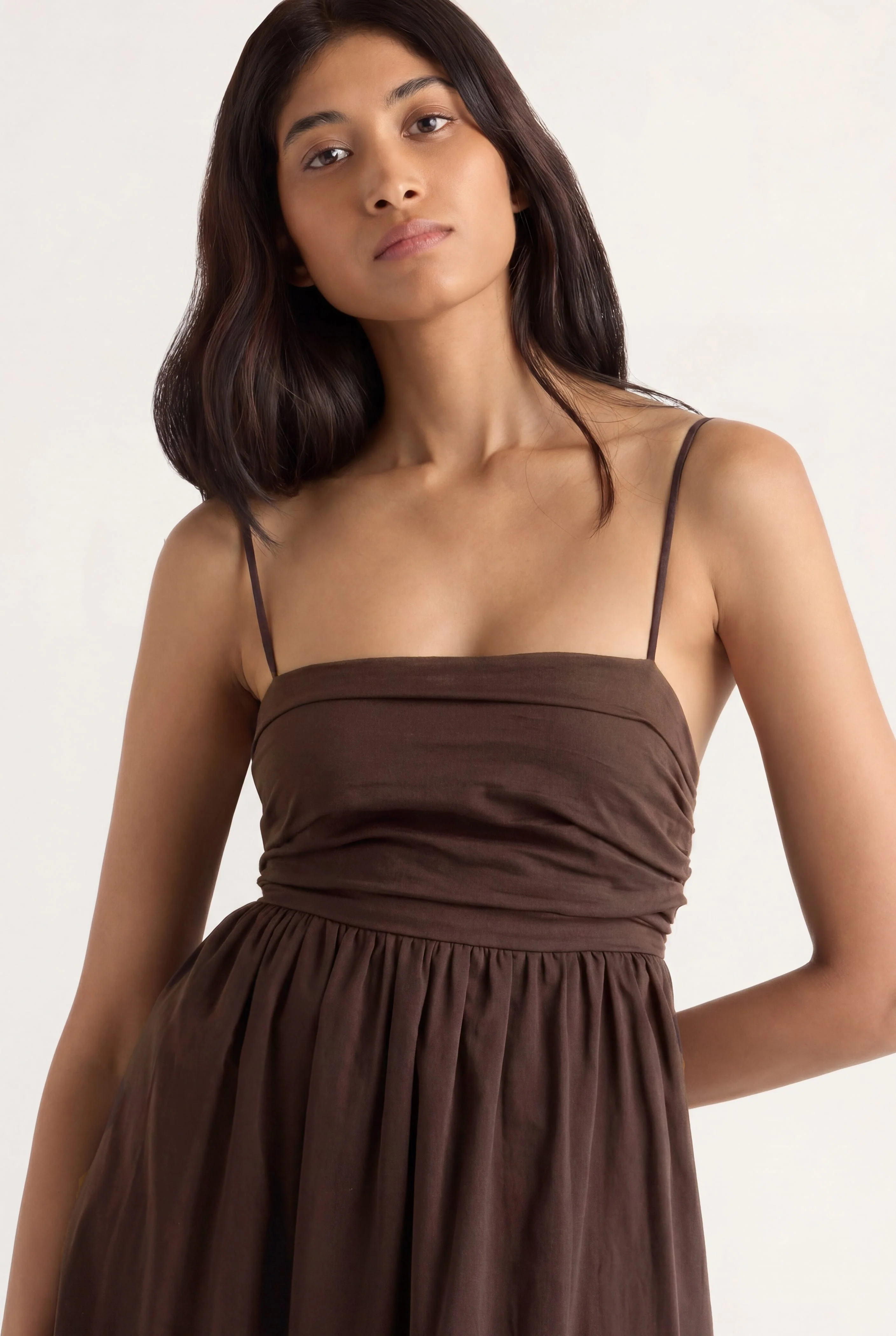 Aurora Ruched Organic Cotton Maxi Dress - Image 5