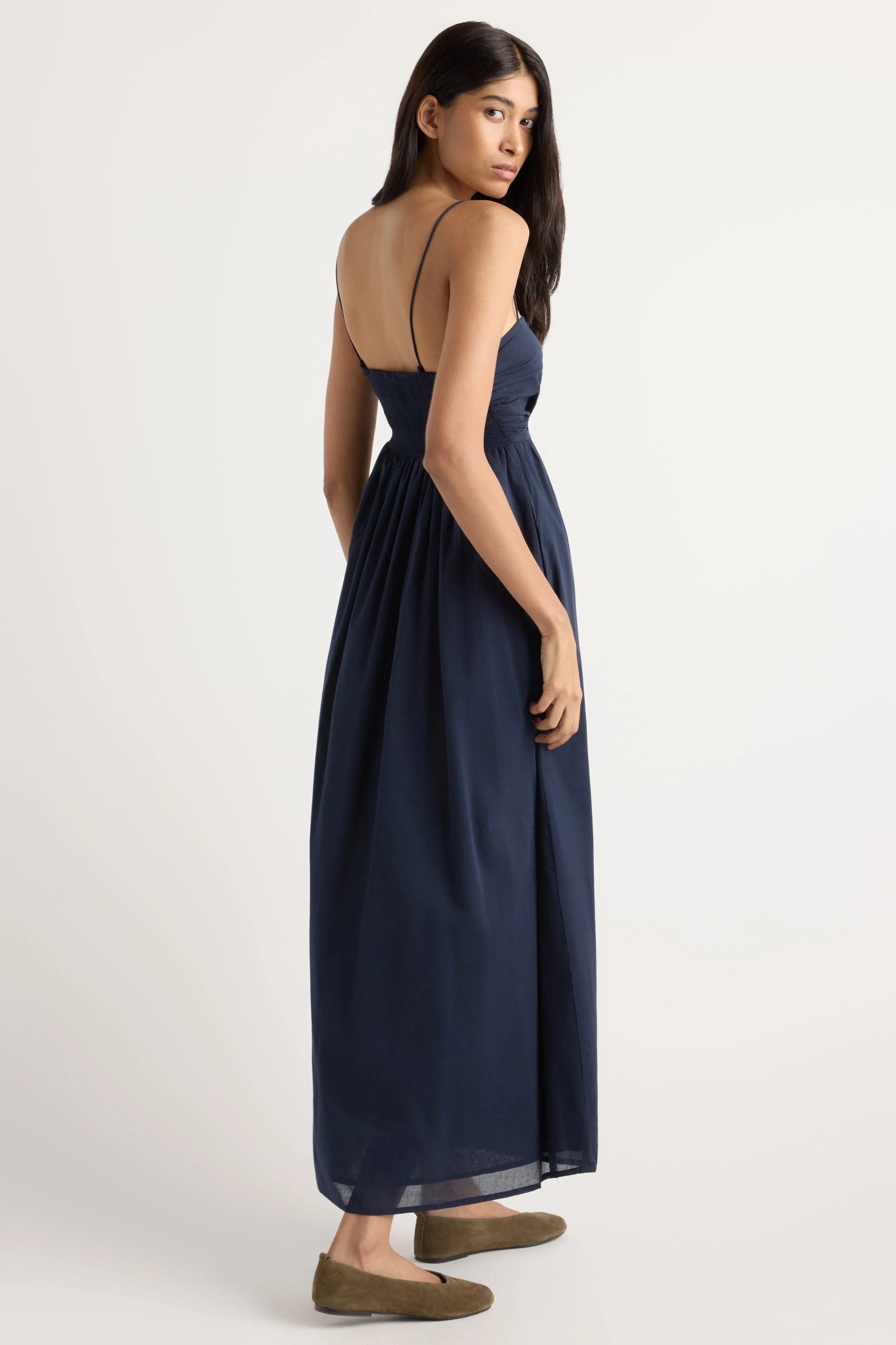 Aurora Ruched Organic Cotton Maxi Dress - Image 6
