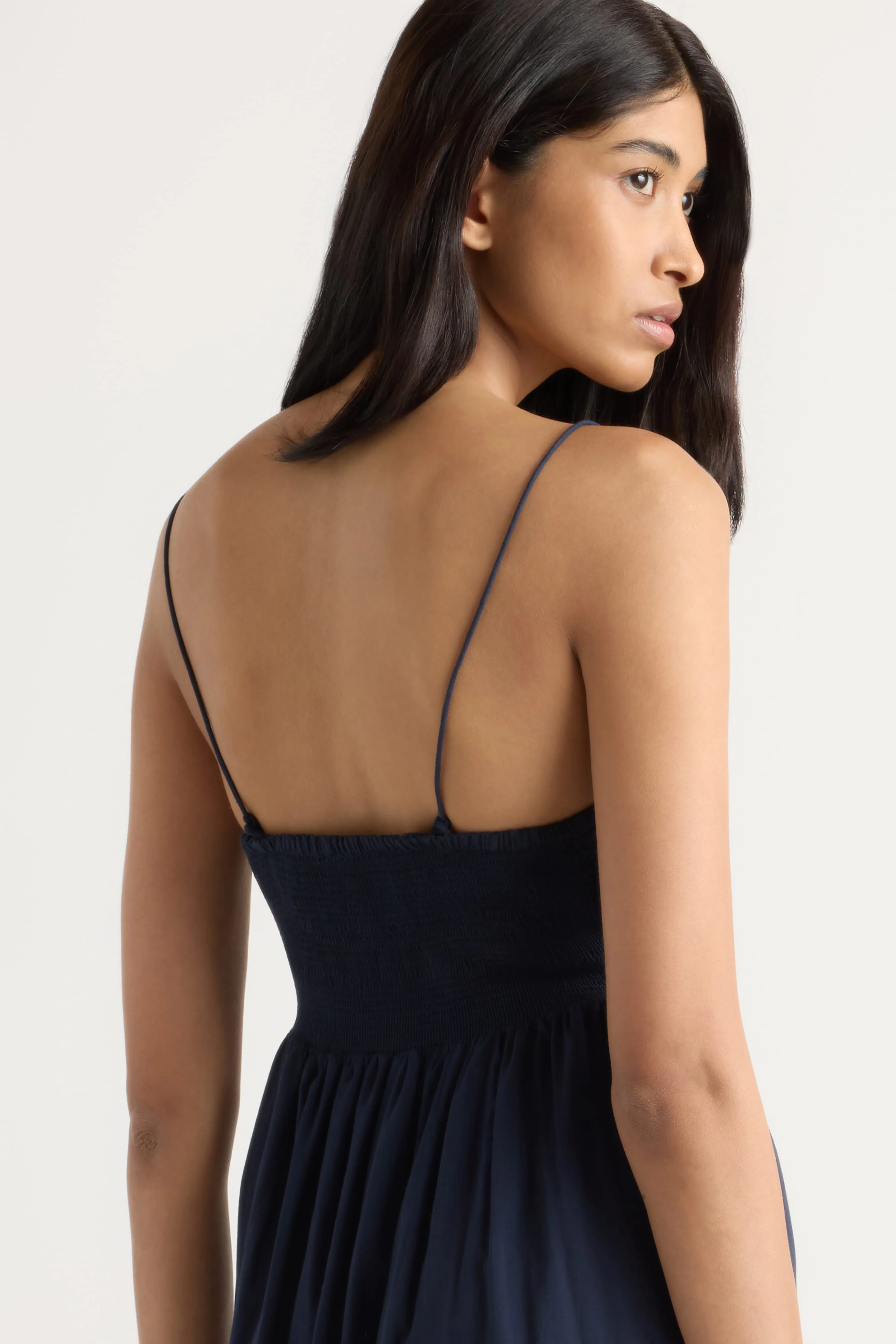 Aurora Ruched Organic Cotton Maxi Dress - Image 7
