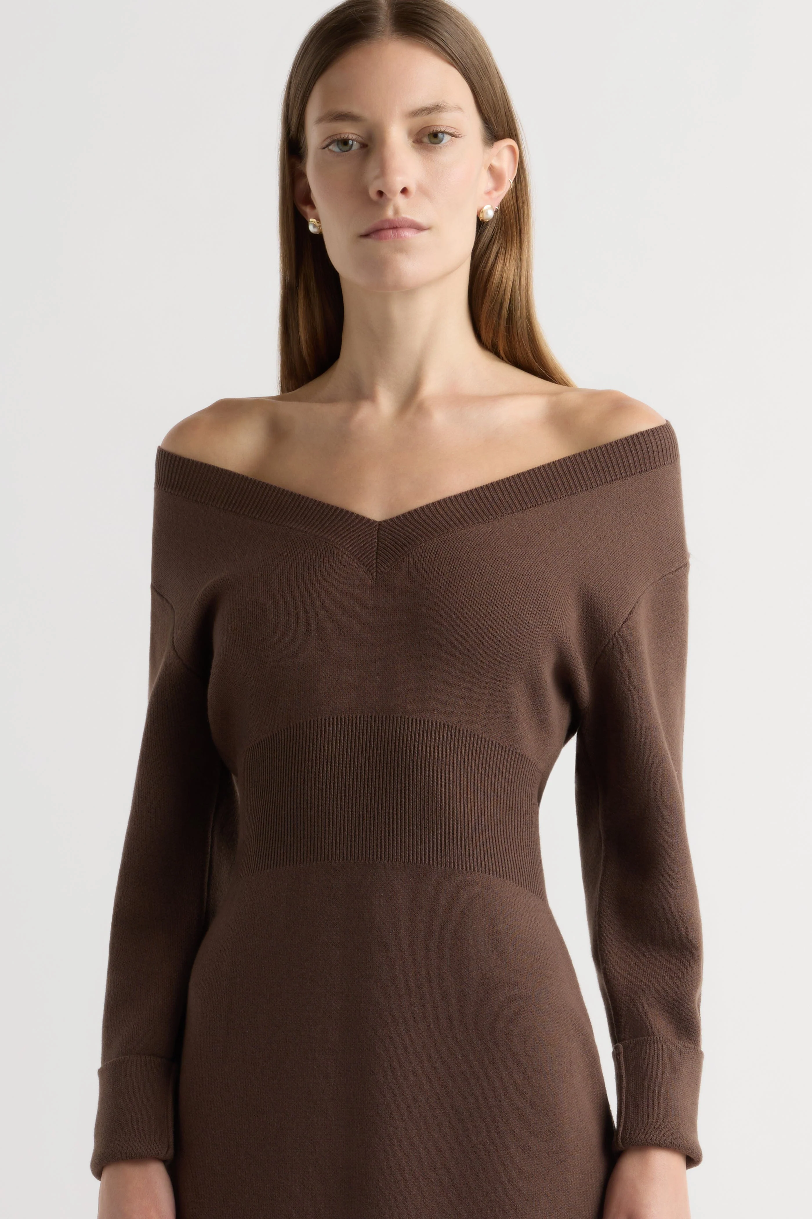 Bora Off-Shoulder V-Neck Sweater Dress - Image 3
