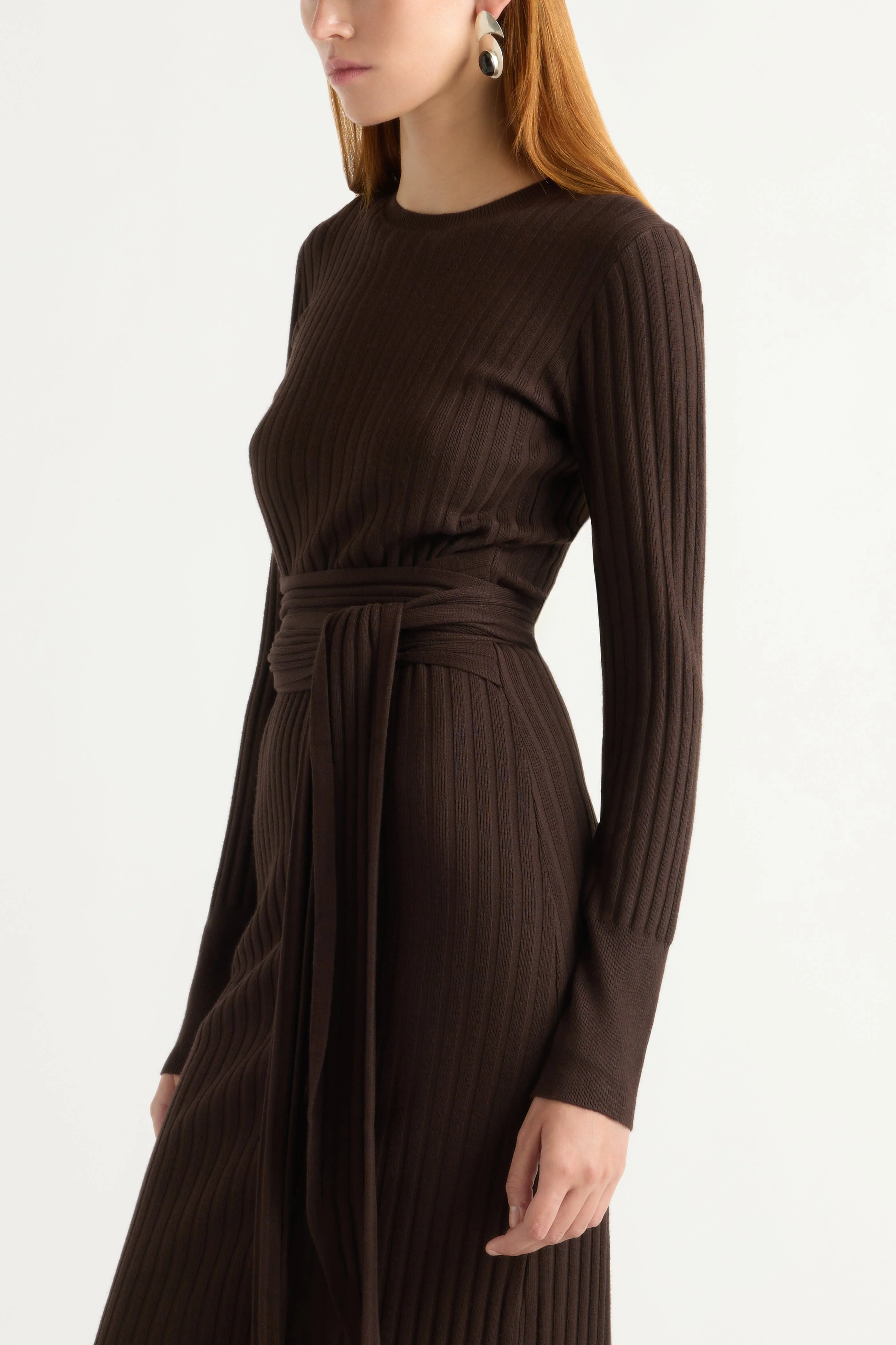 Carmen Tie-Front Ribbed Dress - Image 5