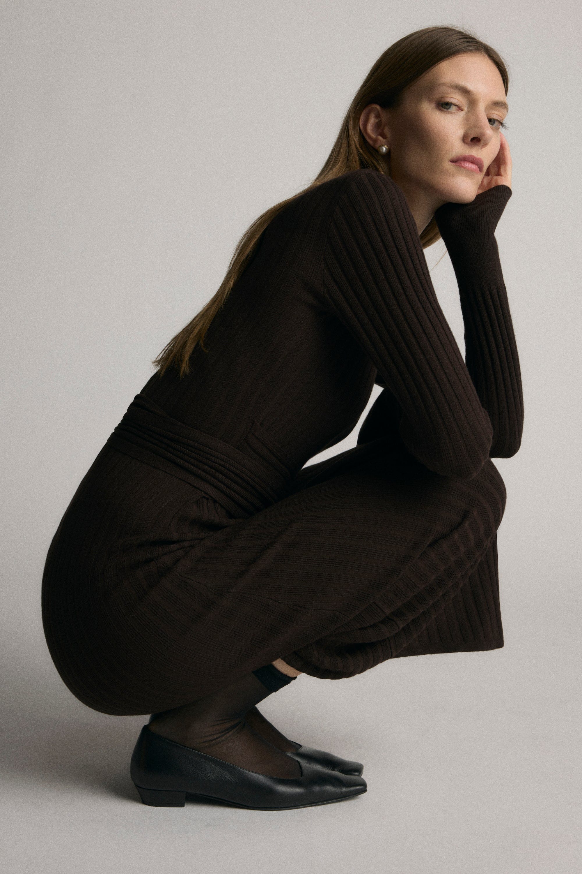 Carmen Tie-Front Ribbed Dress - Image 8