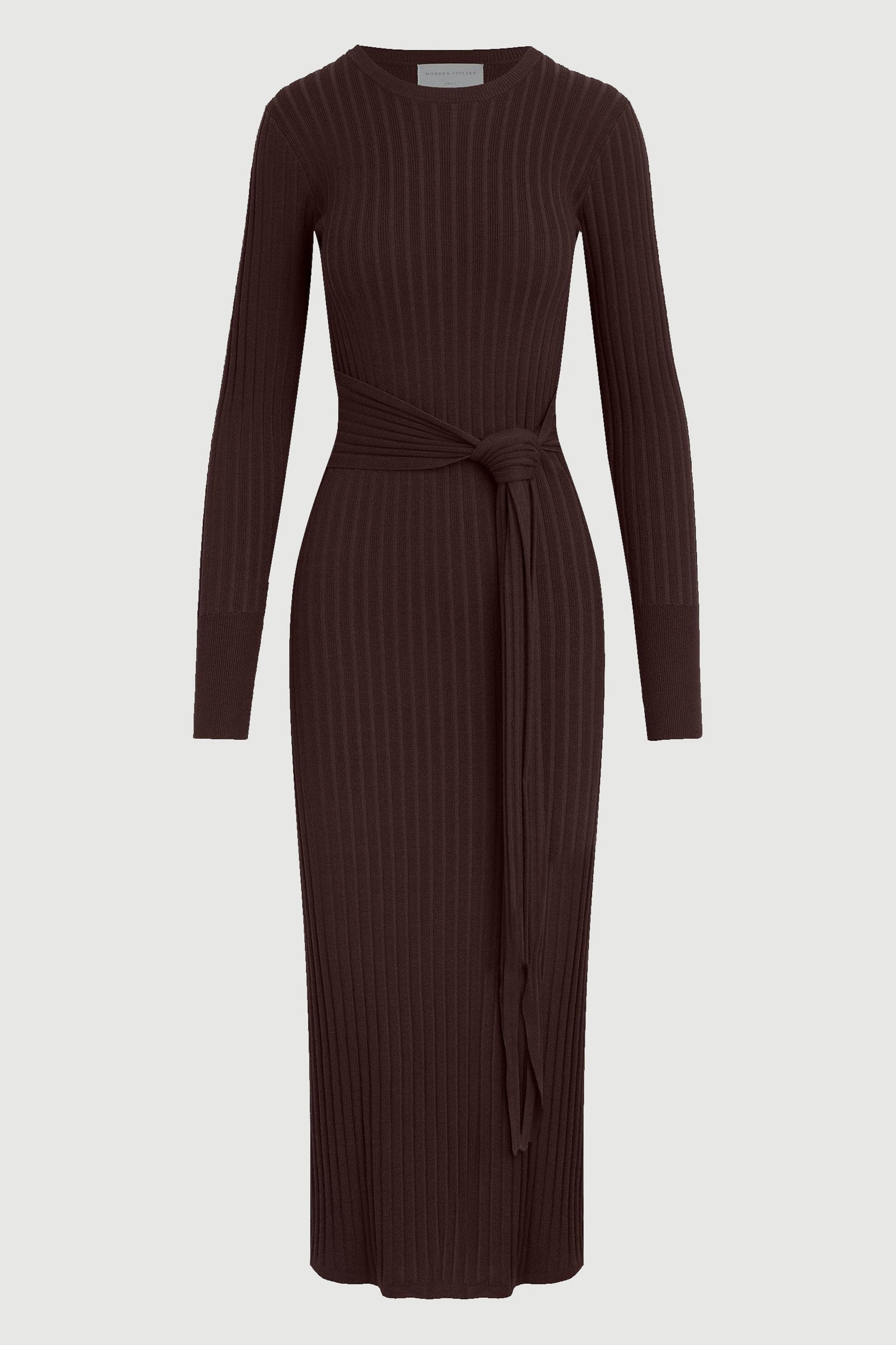 Carmen Tie-Front Ribbed Dress - Image 9