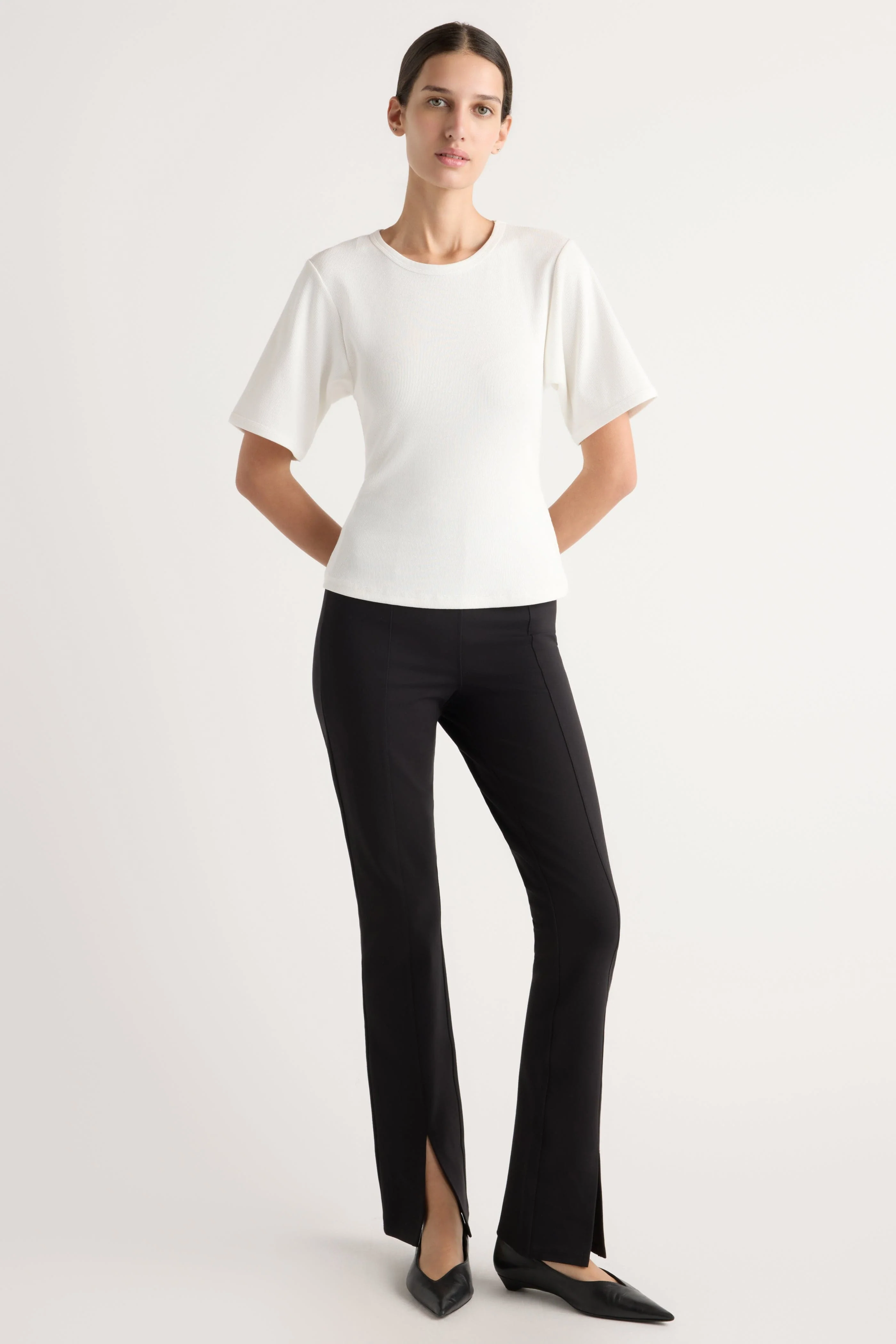 Cass Front-Split Ponte Stretch Pant - Image 2