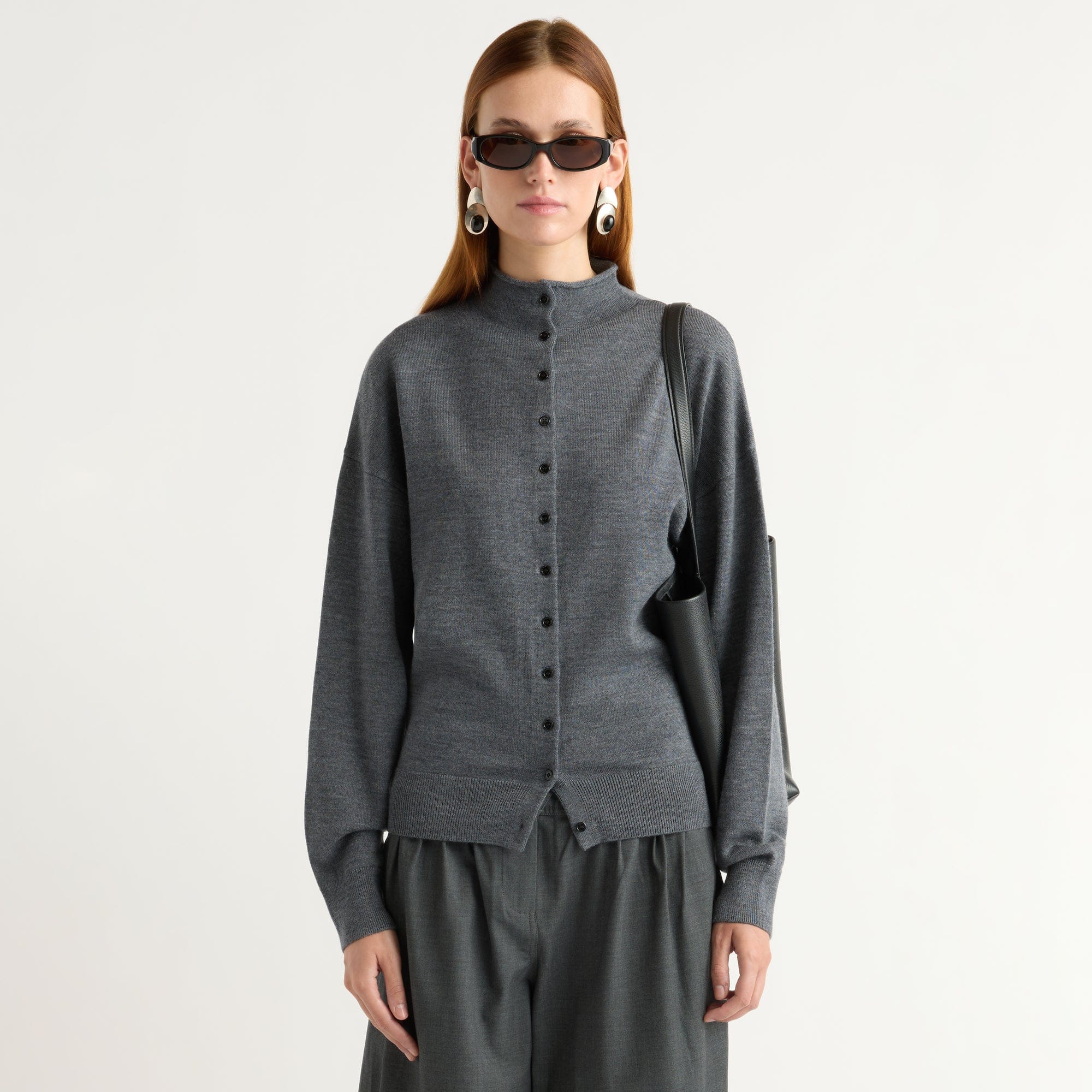 Charlee Lightweight Wool Button Cardigan