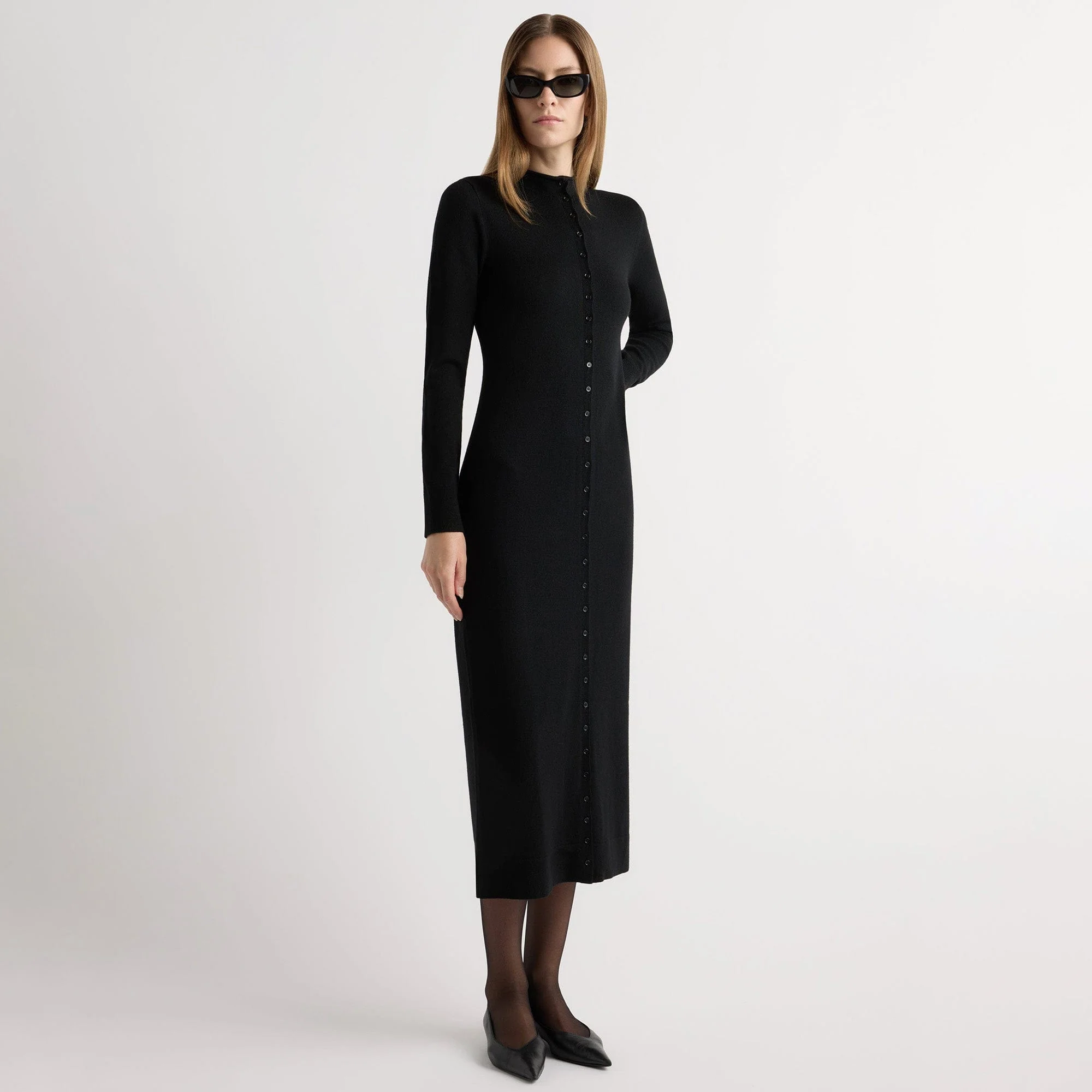 Charu Wool Button Maxi Dress