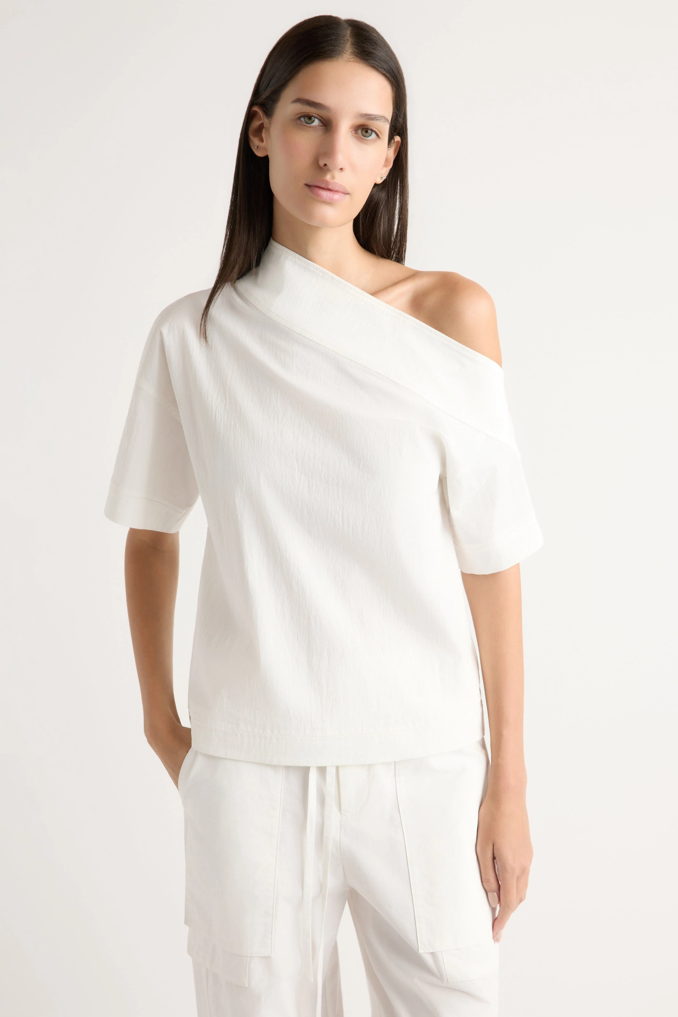 Chiyori Off-Shoulder Placket Blouse - Image 2