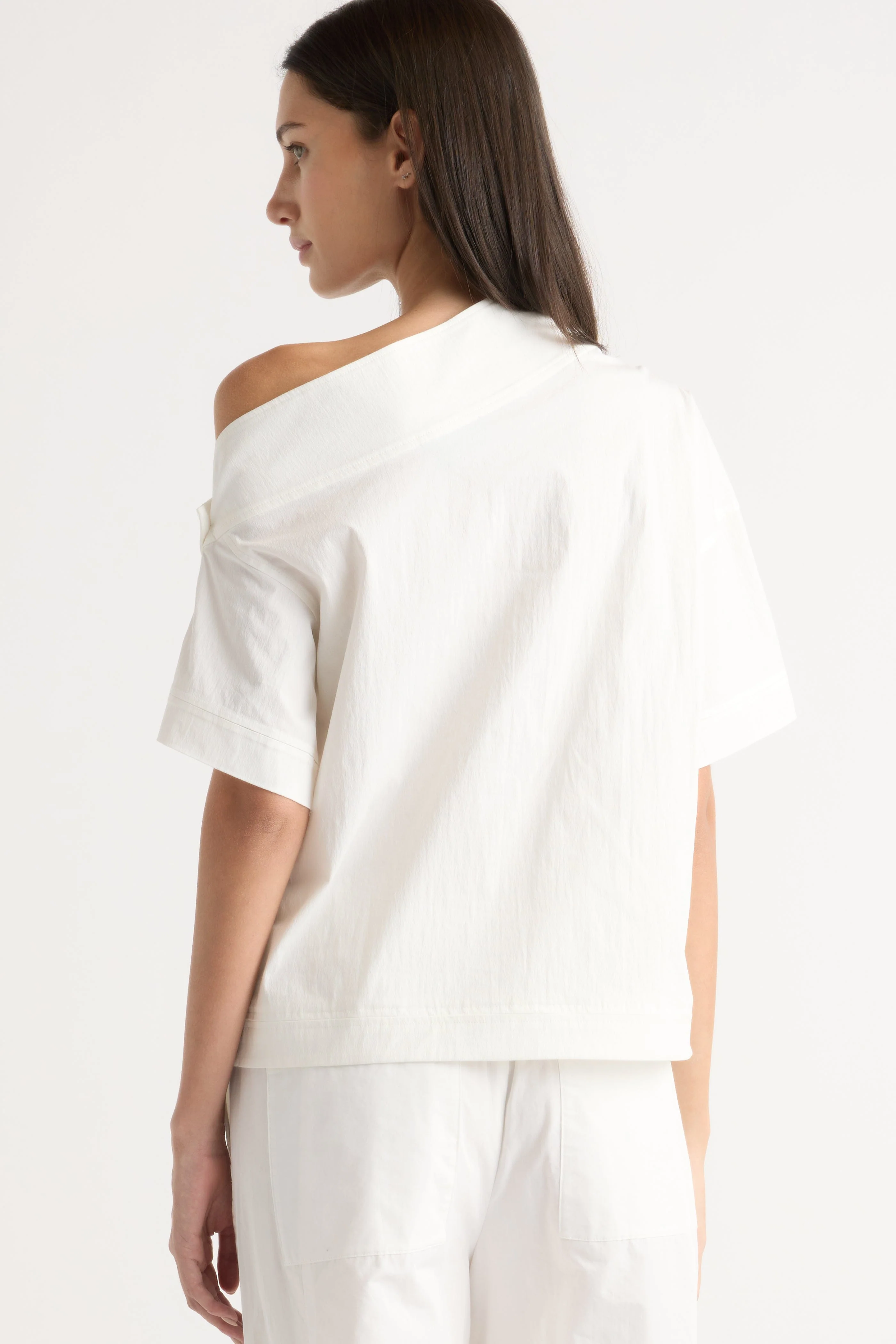 Chiyori Off-Shoulder Placket Blouse - Image 6