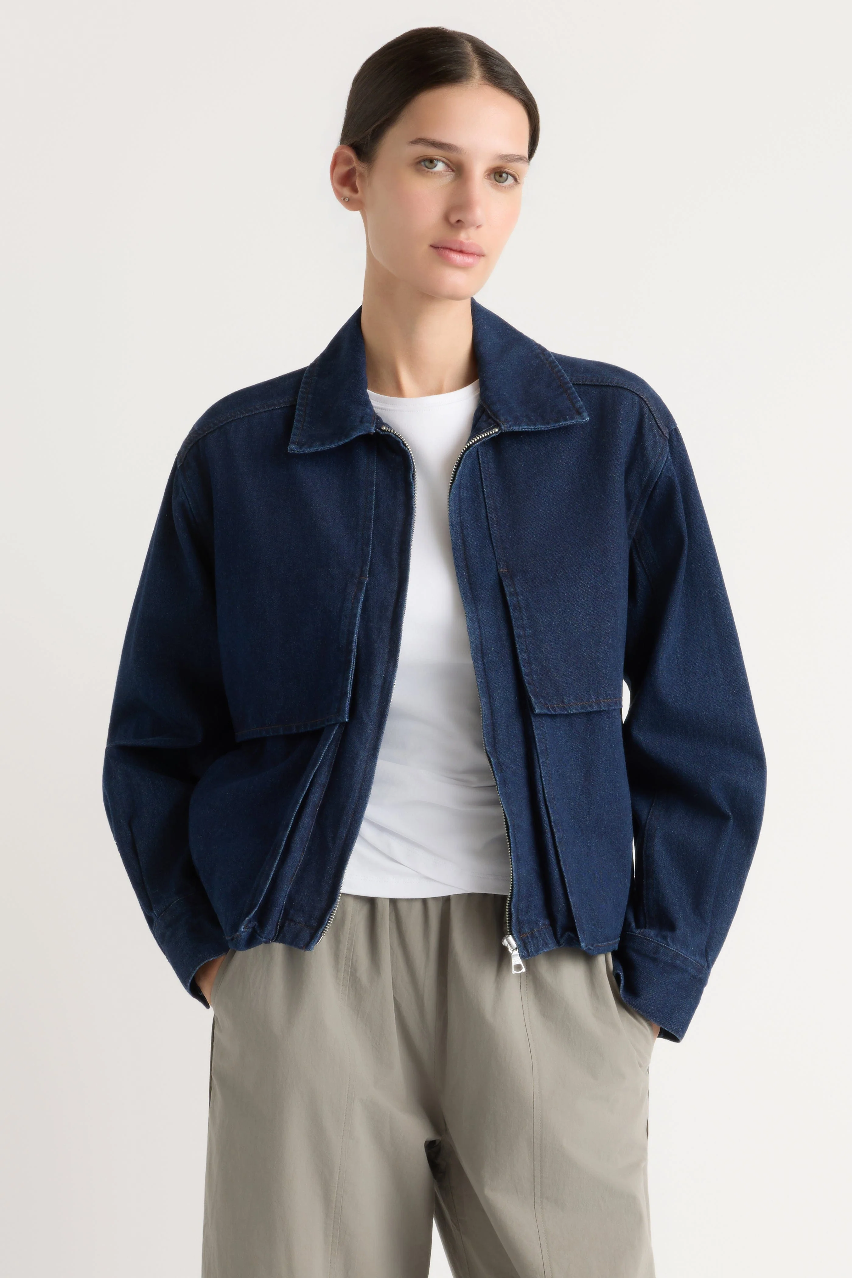 Cooper Denim Bomber Jacket - Image 2