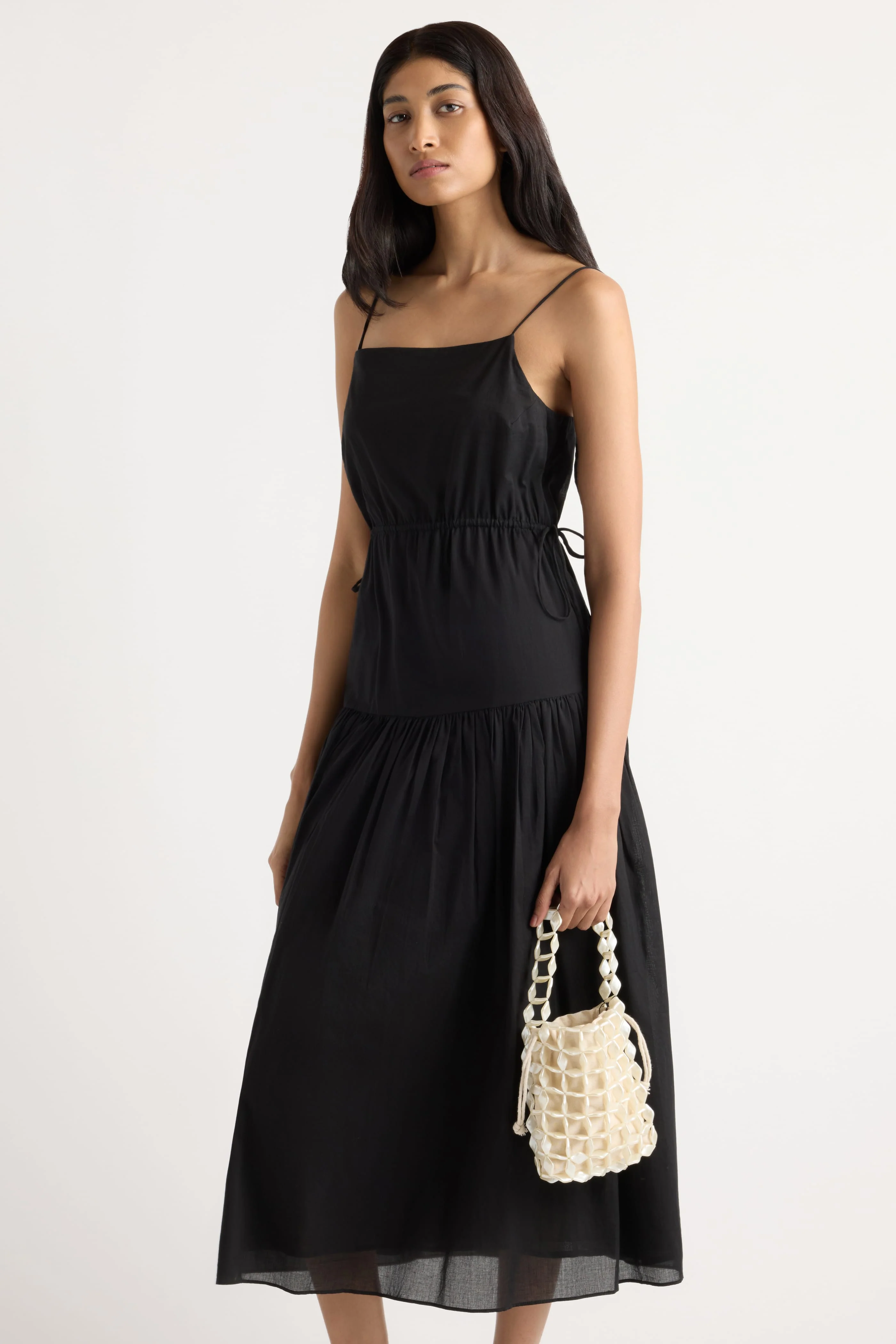 Dalia Tie-Waist Tiered Organic Cotton Dress - Image 3