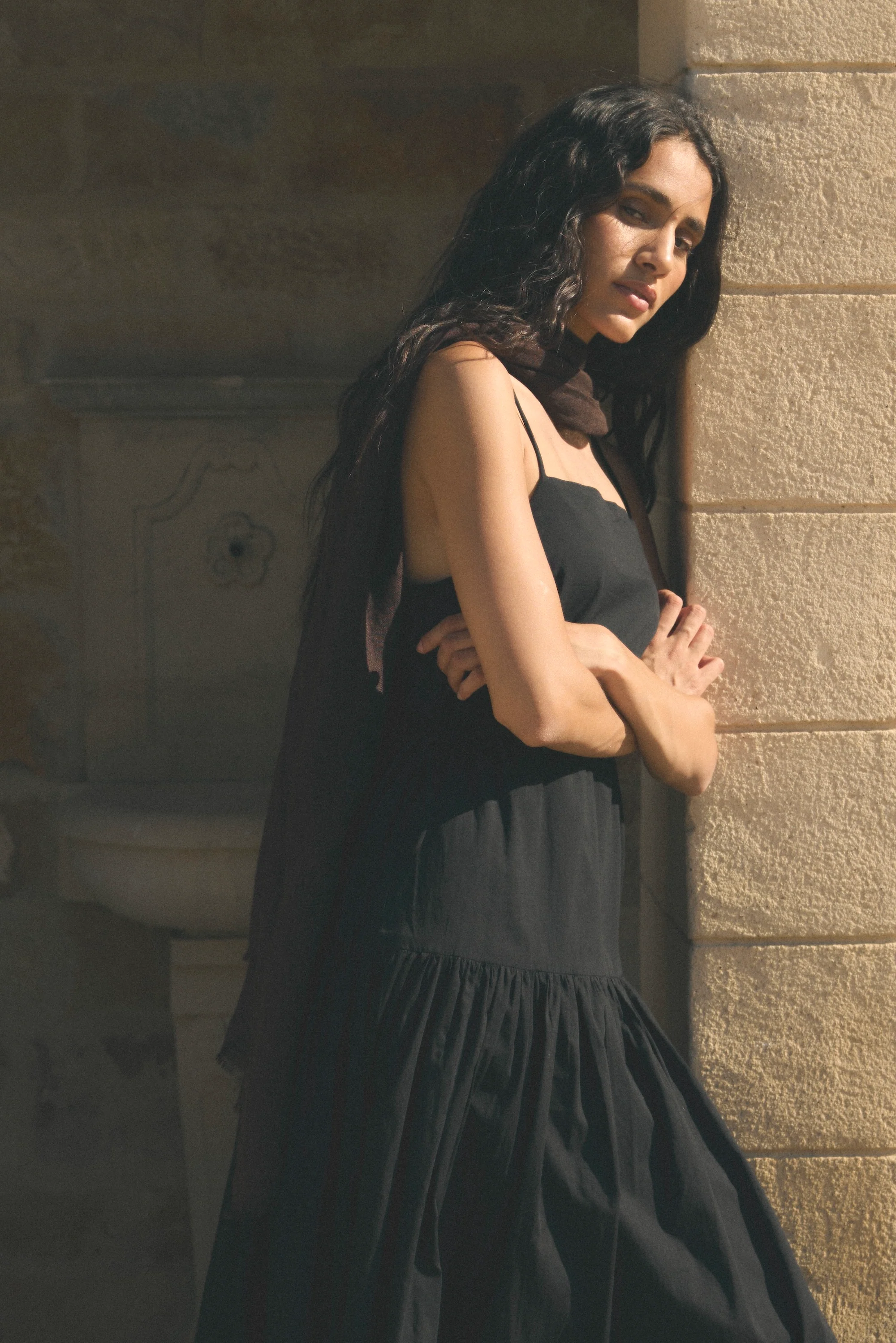 Dalia Tie-Waist Tiered Organic Cotton Dress - Image 9