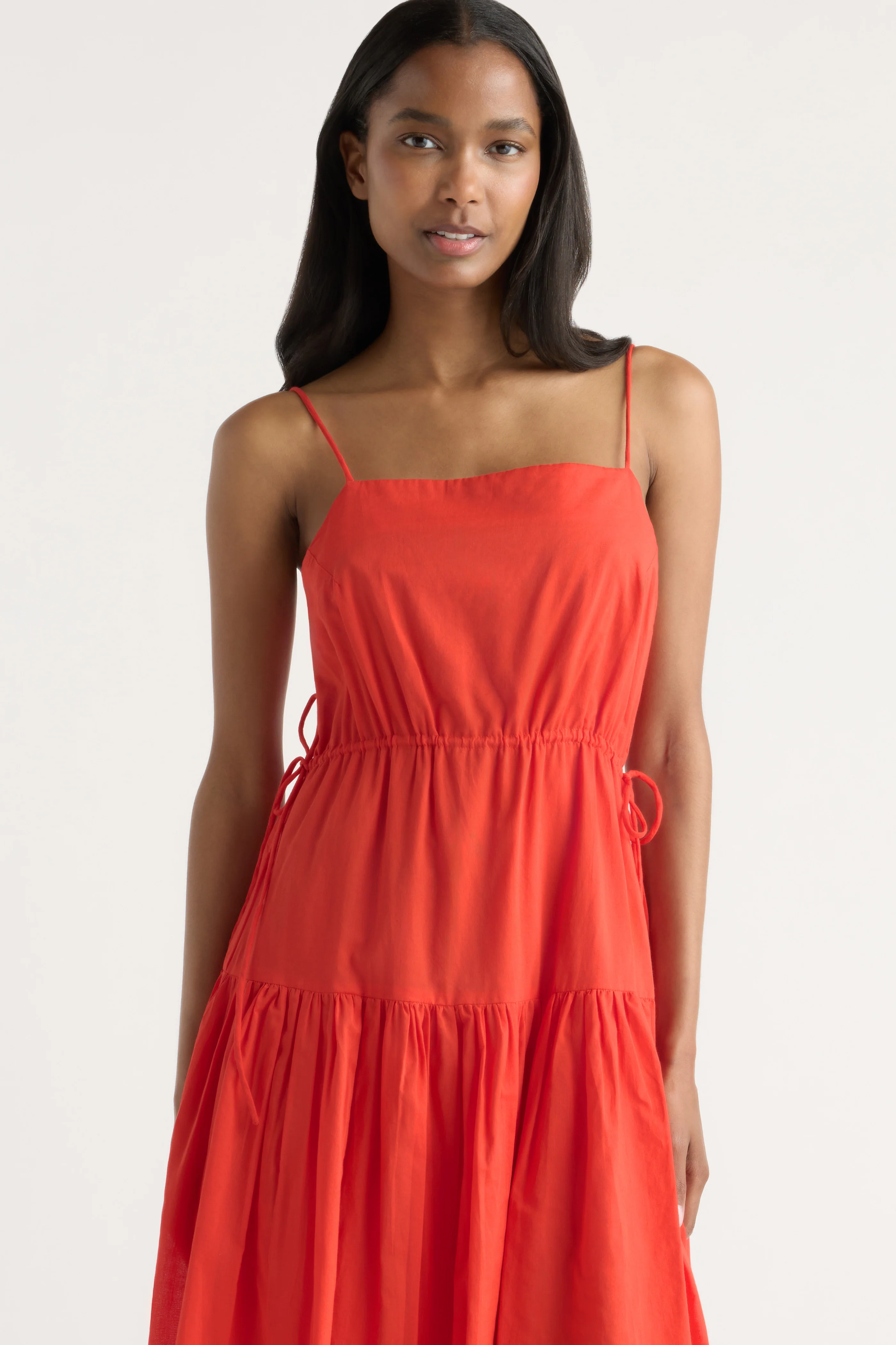 Dalia Tie-Waist Tiered Organic Cotton Dress - Image 3