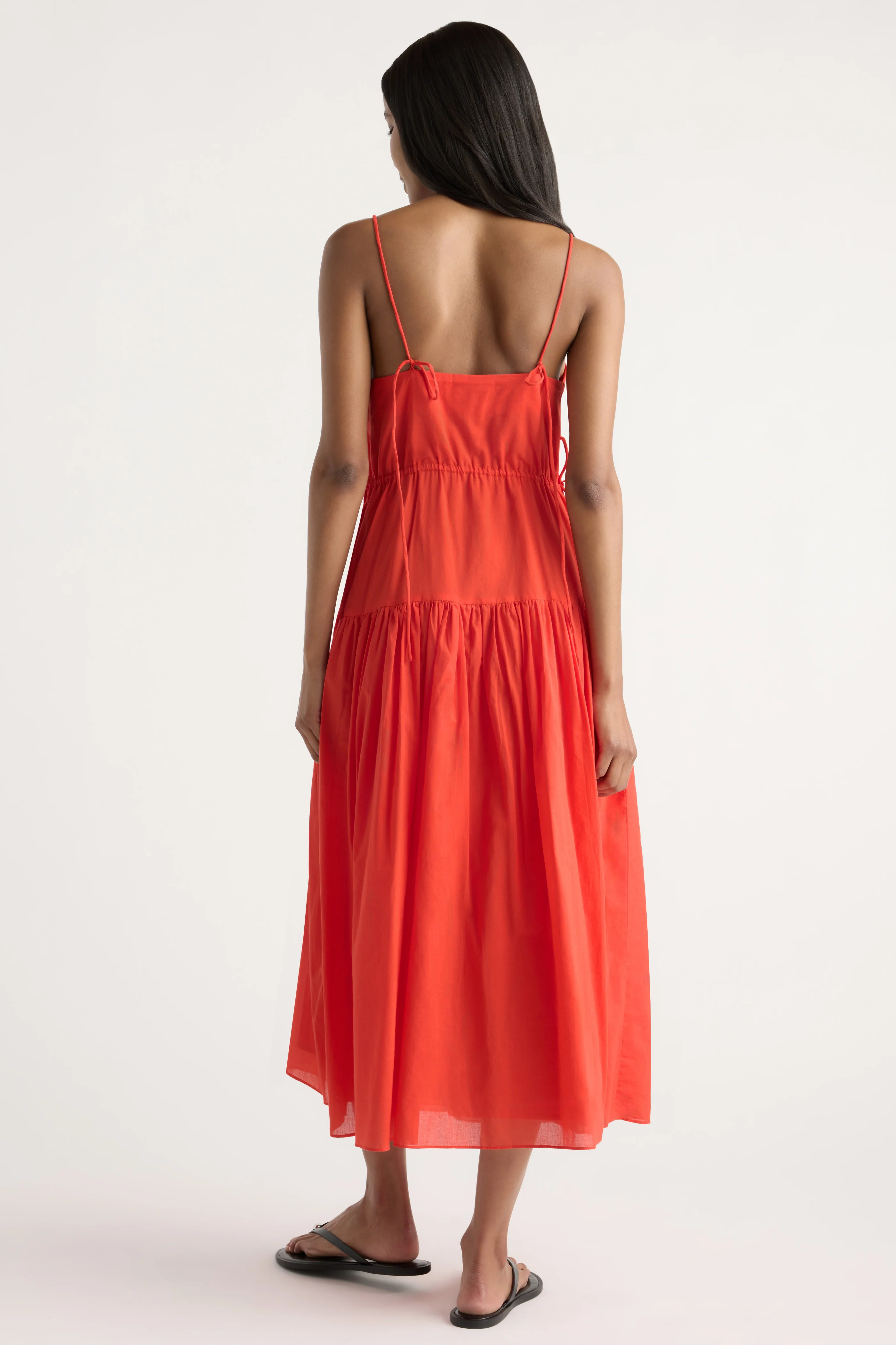 Dalia Tie-Waist Tiered Organic Cotton Dress - Image 5