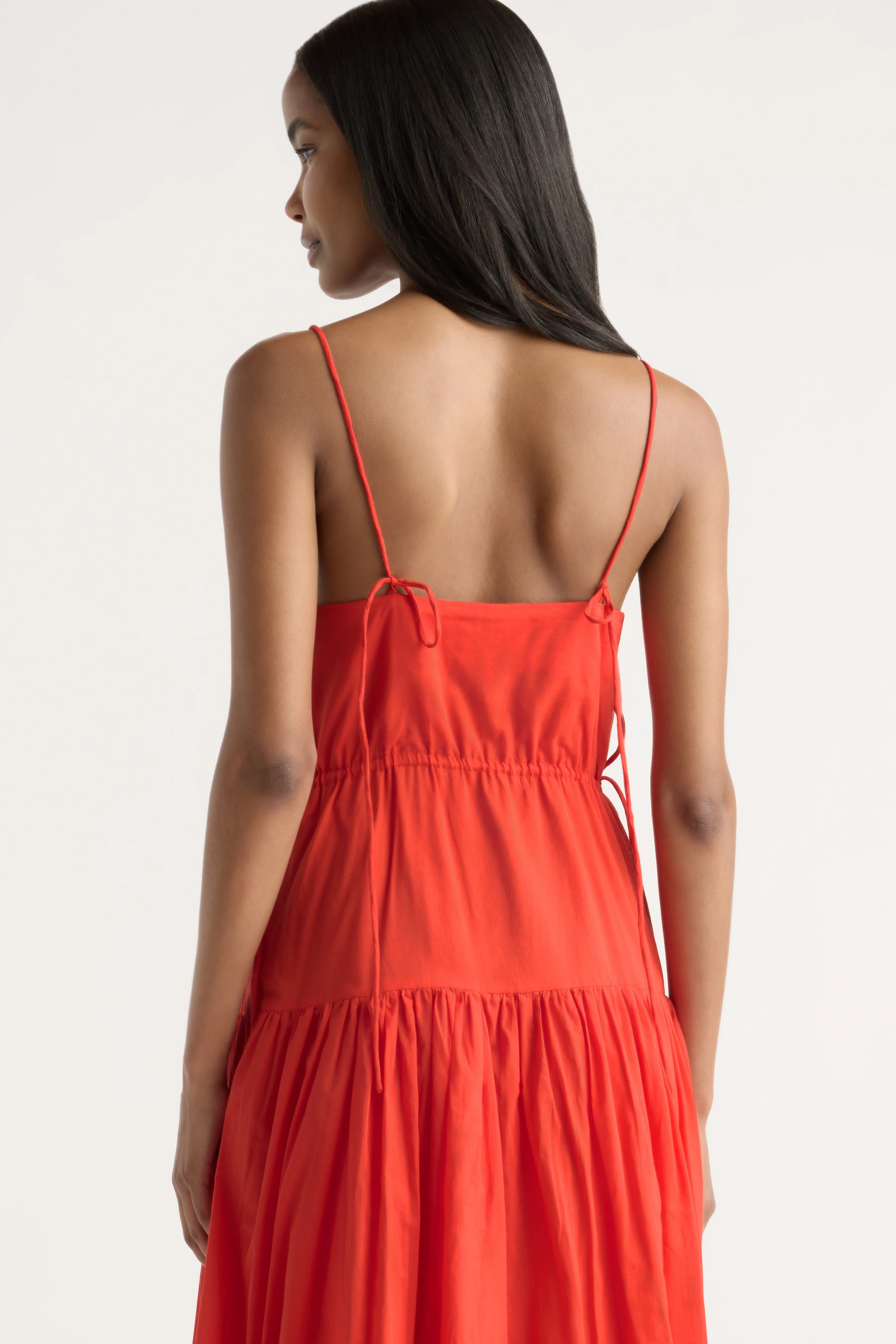 Dalia Tie-Waist Tiered Organic Cotton Dress - Image 6