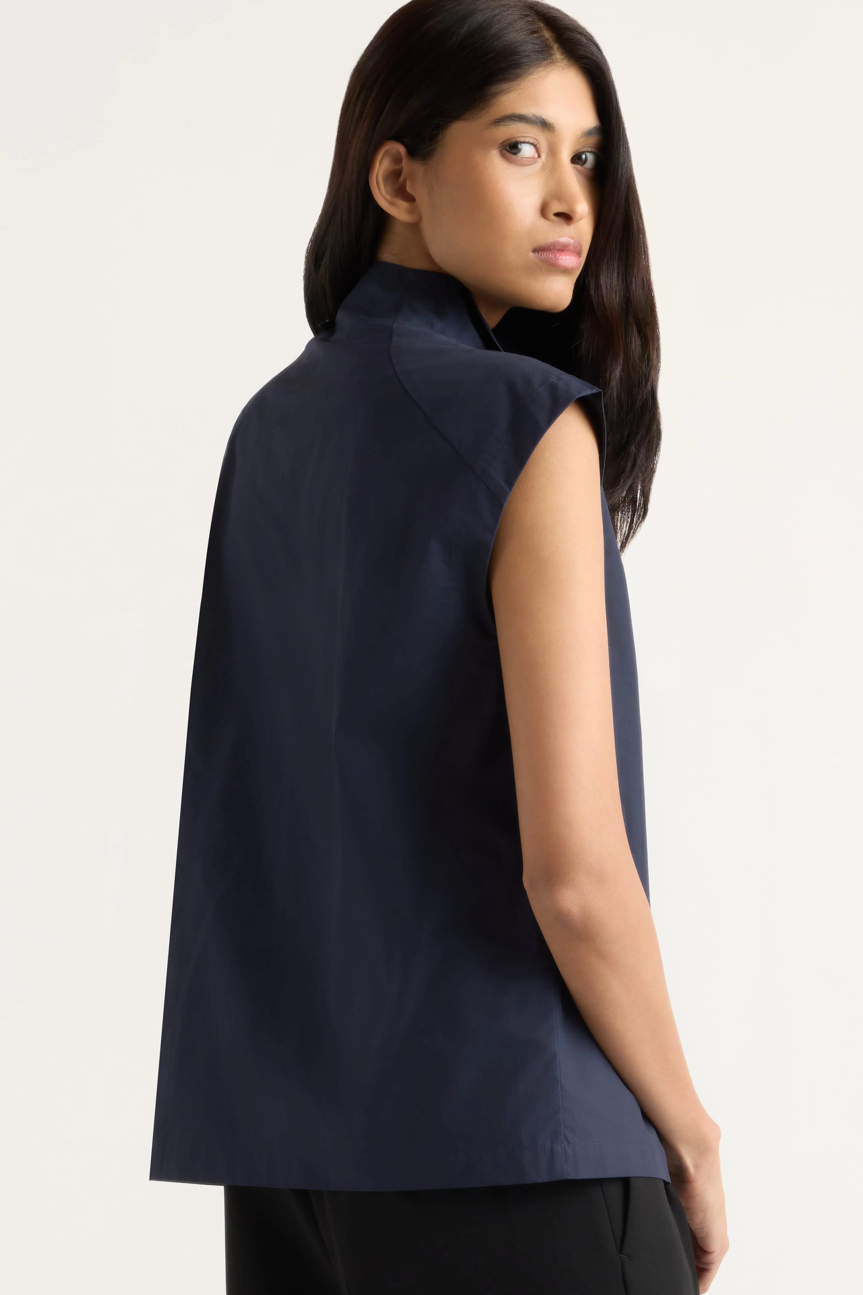 Denilyn Split-Front Wrap Poplin Blouse - Image 6