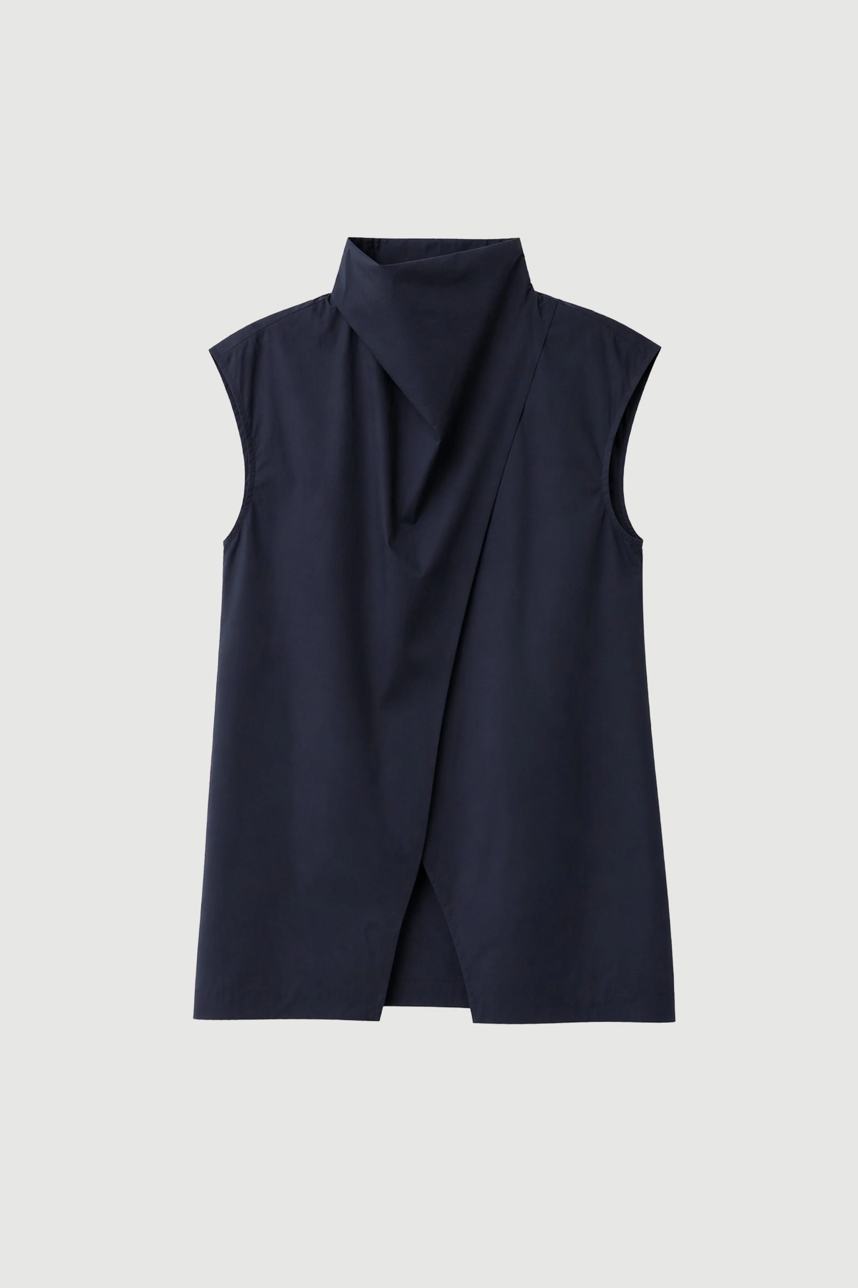Denilyn Split-Front Wrap Poplin Blouse - Image 7