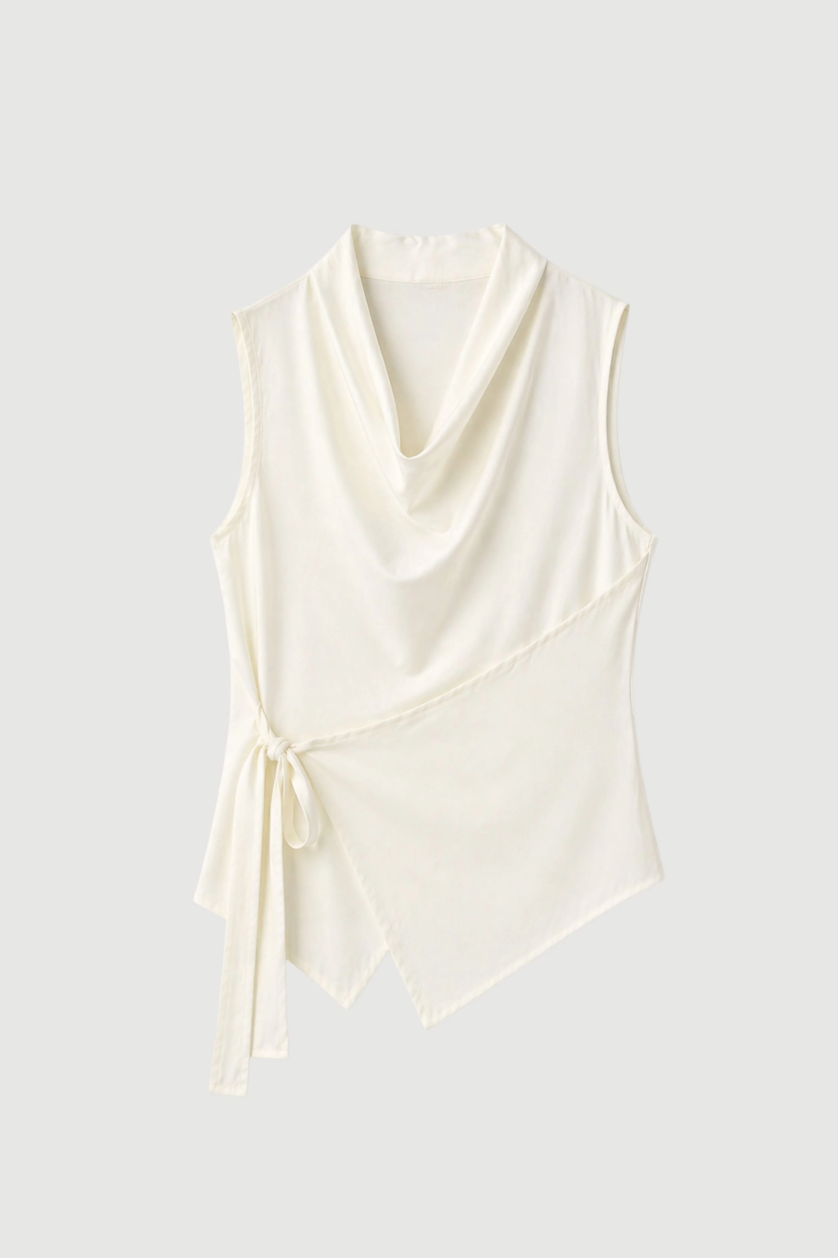 Dion Tencel Cowl-Neck Wrap Blouse - Image 8