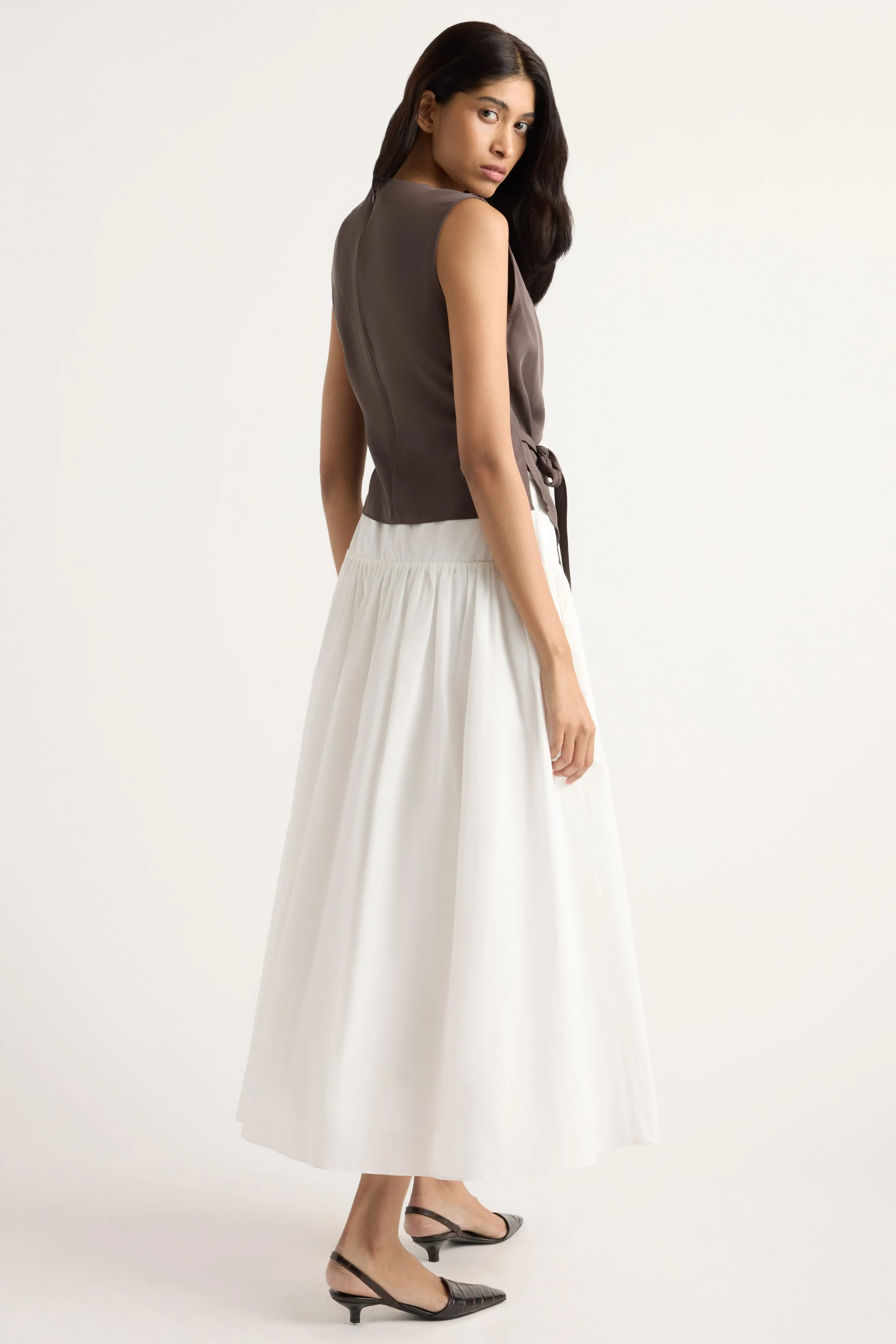 Dion Tencel Cowl-Neck Wrap Blouse - Image 7