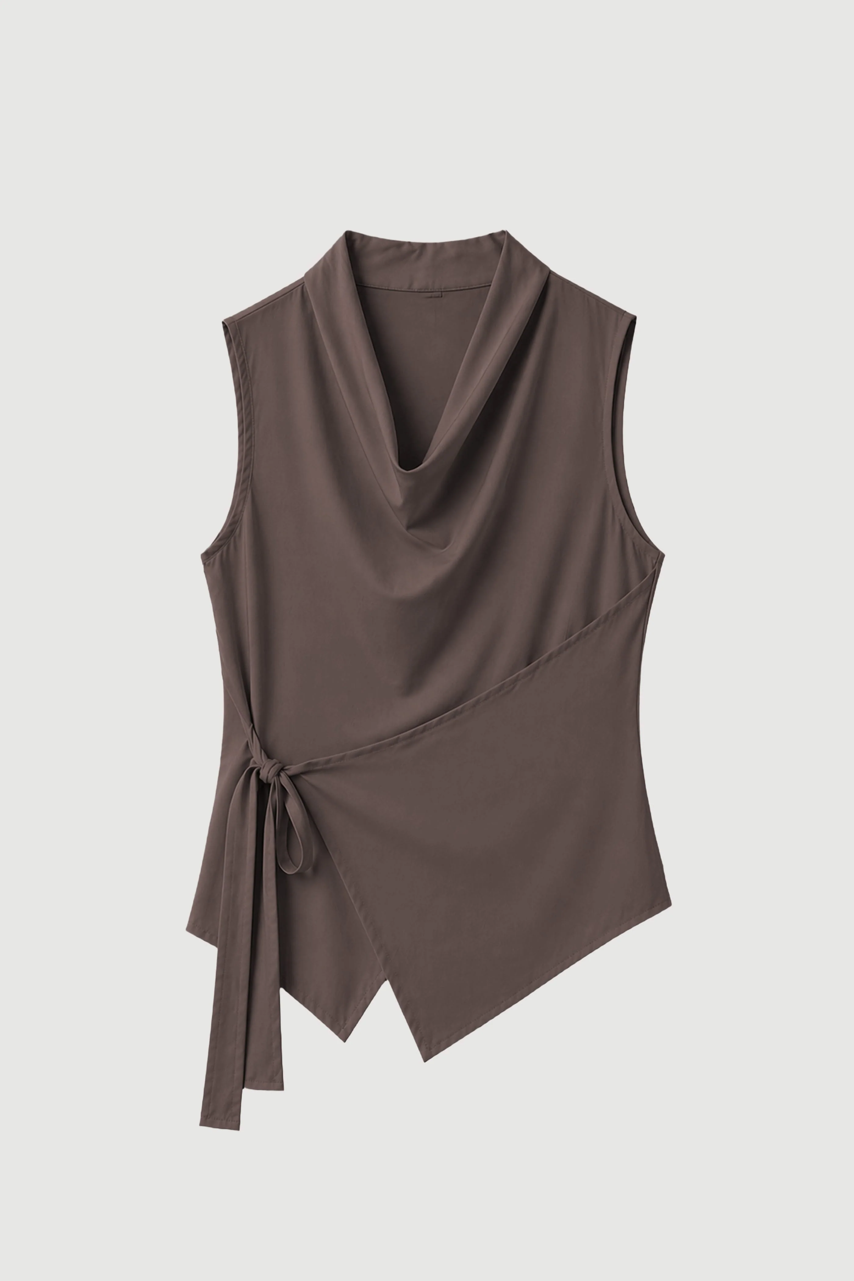 Dion Tencel Cowl-Neck Wrap Blouse - Image 8