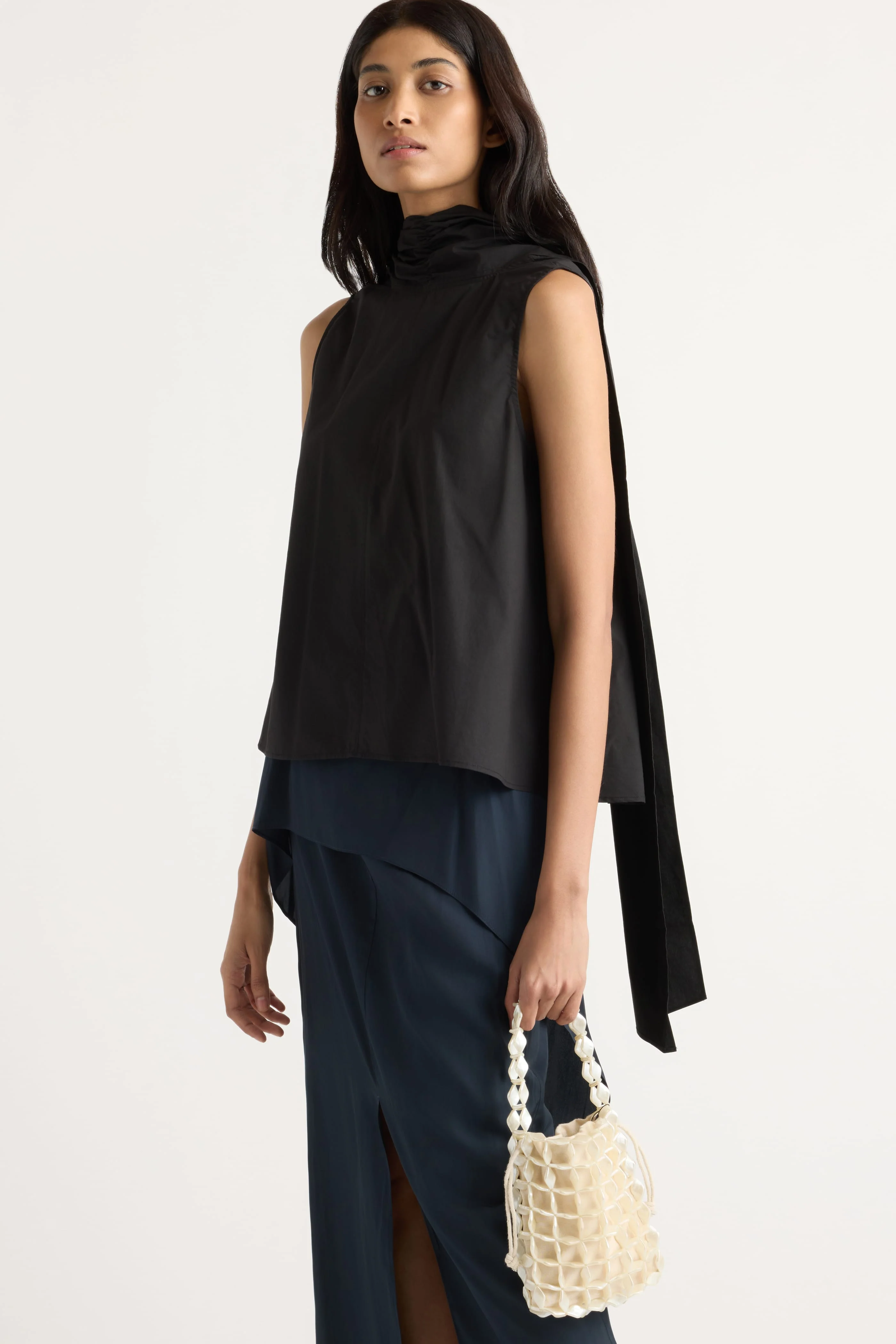 Dominika Drape Scarf-Neck Blouse - Image 4