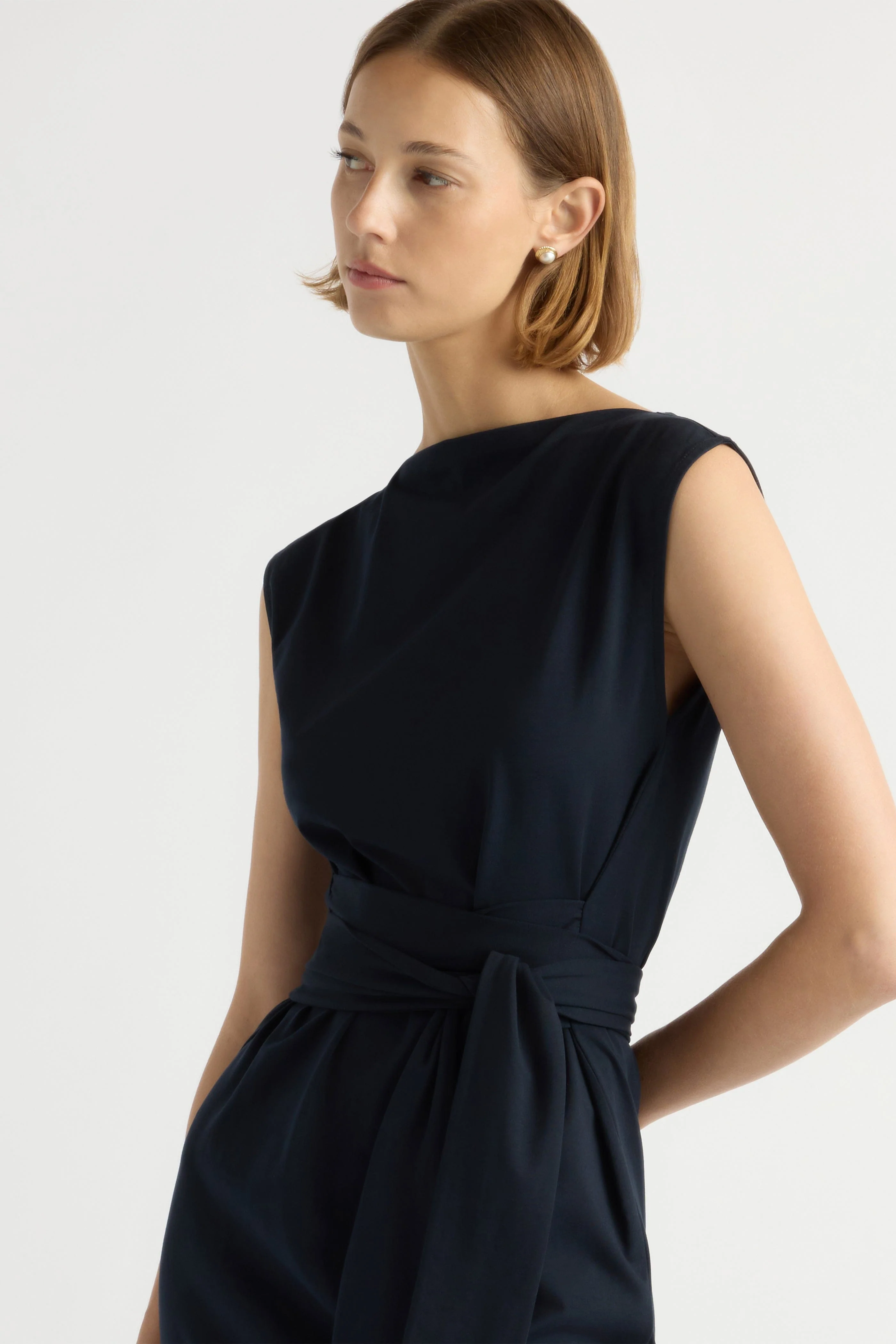 Edina Tie-Front Slit-Neck Dress - Image 6