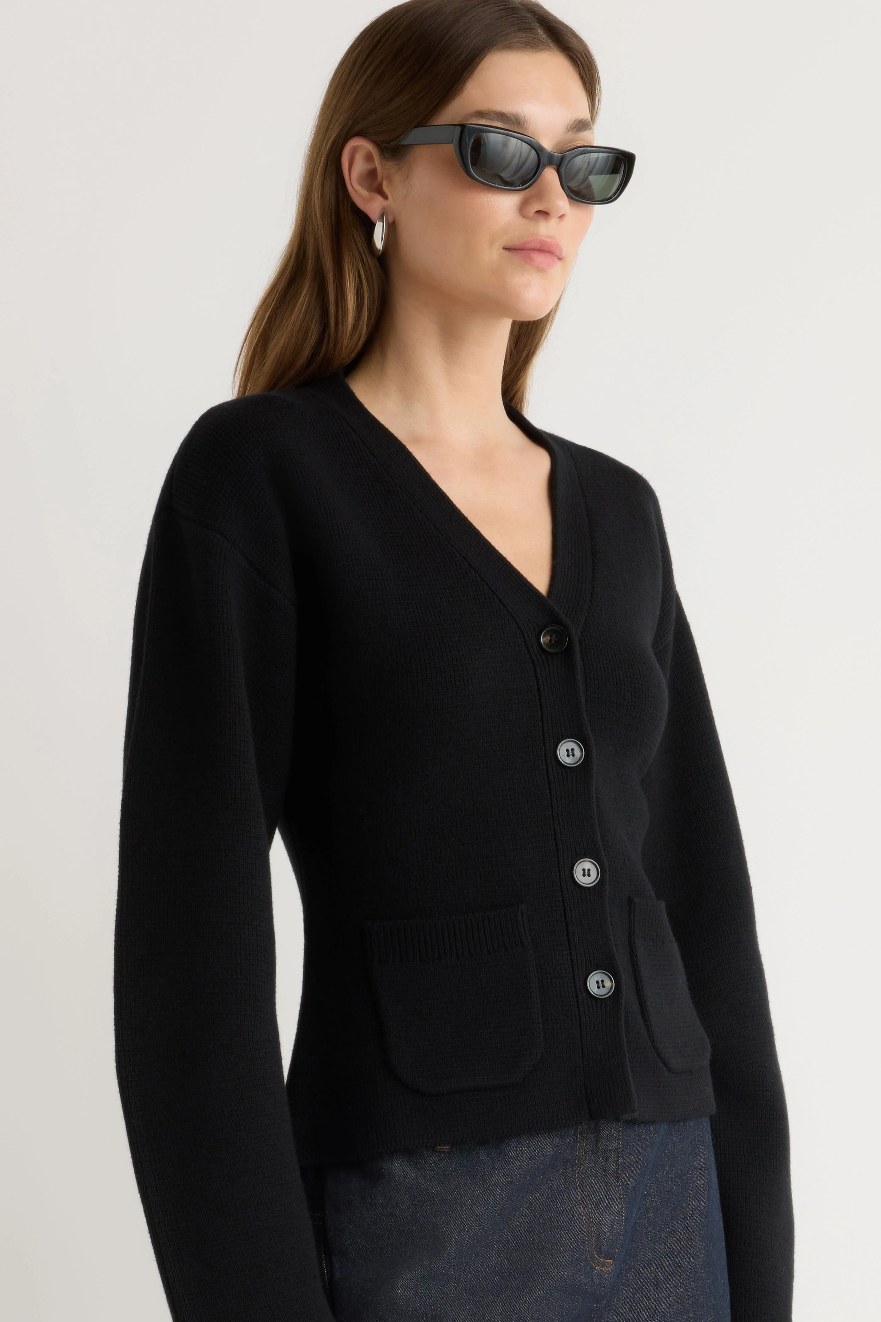 Elinor Organic Cotton-Wool V-Neck Cardigan - Image 6