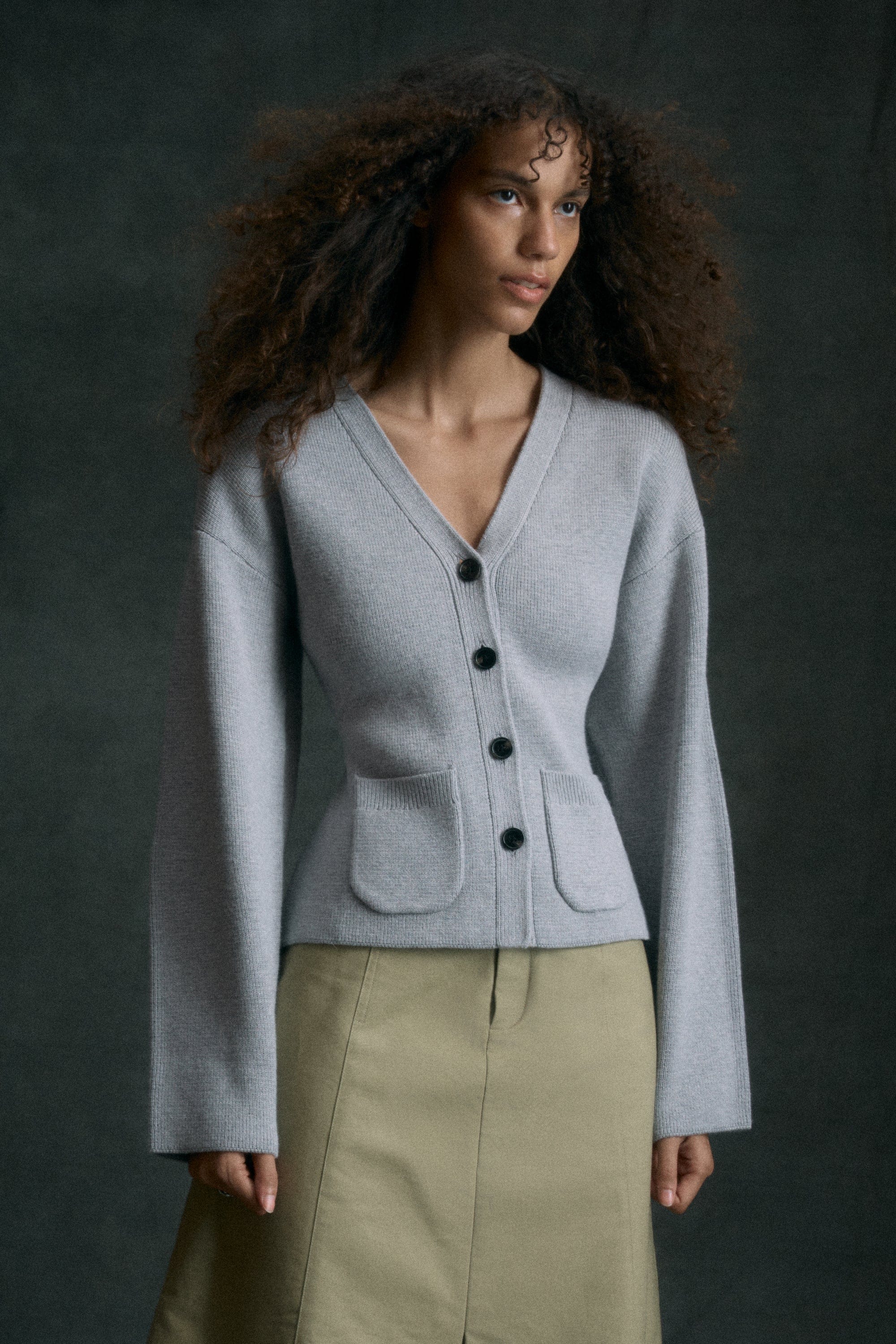 Elinor Organic Cotton-Wool V-Neck Cardigan - Image 13