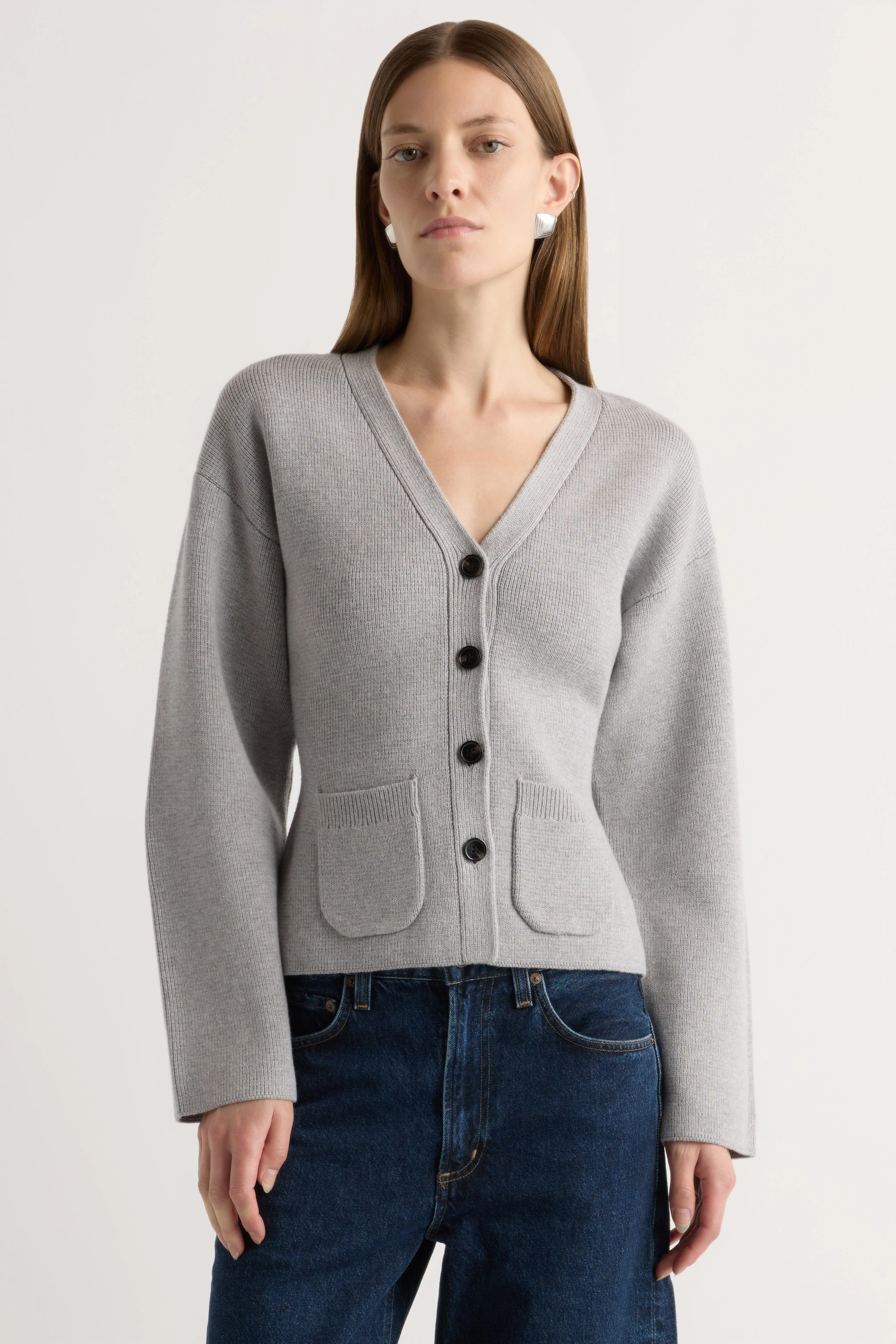 Elinor Organic Cotton-Wool V-Neck Cardigan - Image 6