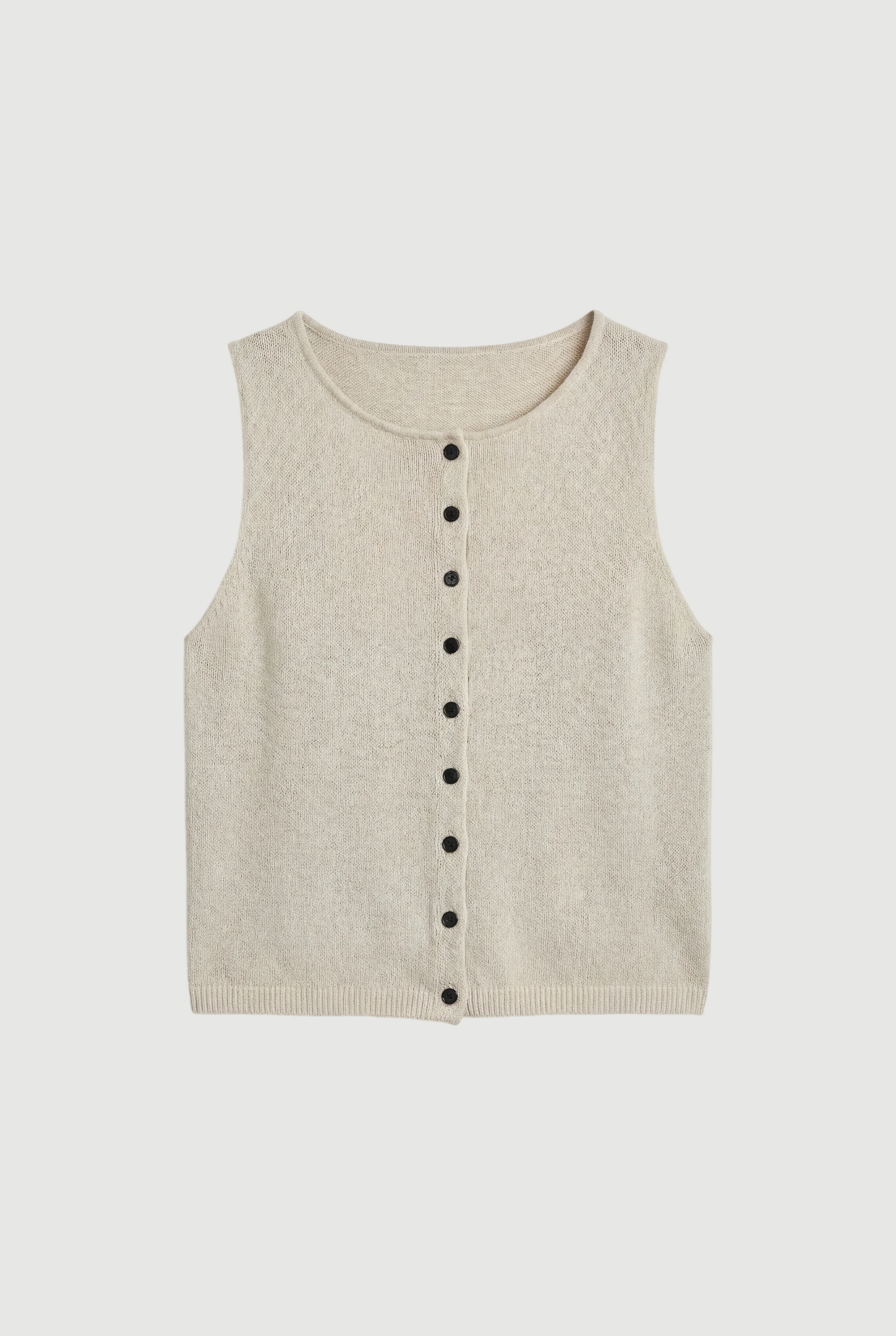 Elith Cotton-Linen Button Knit Vest - Image 8