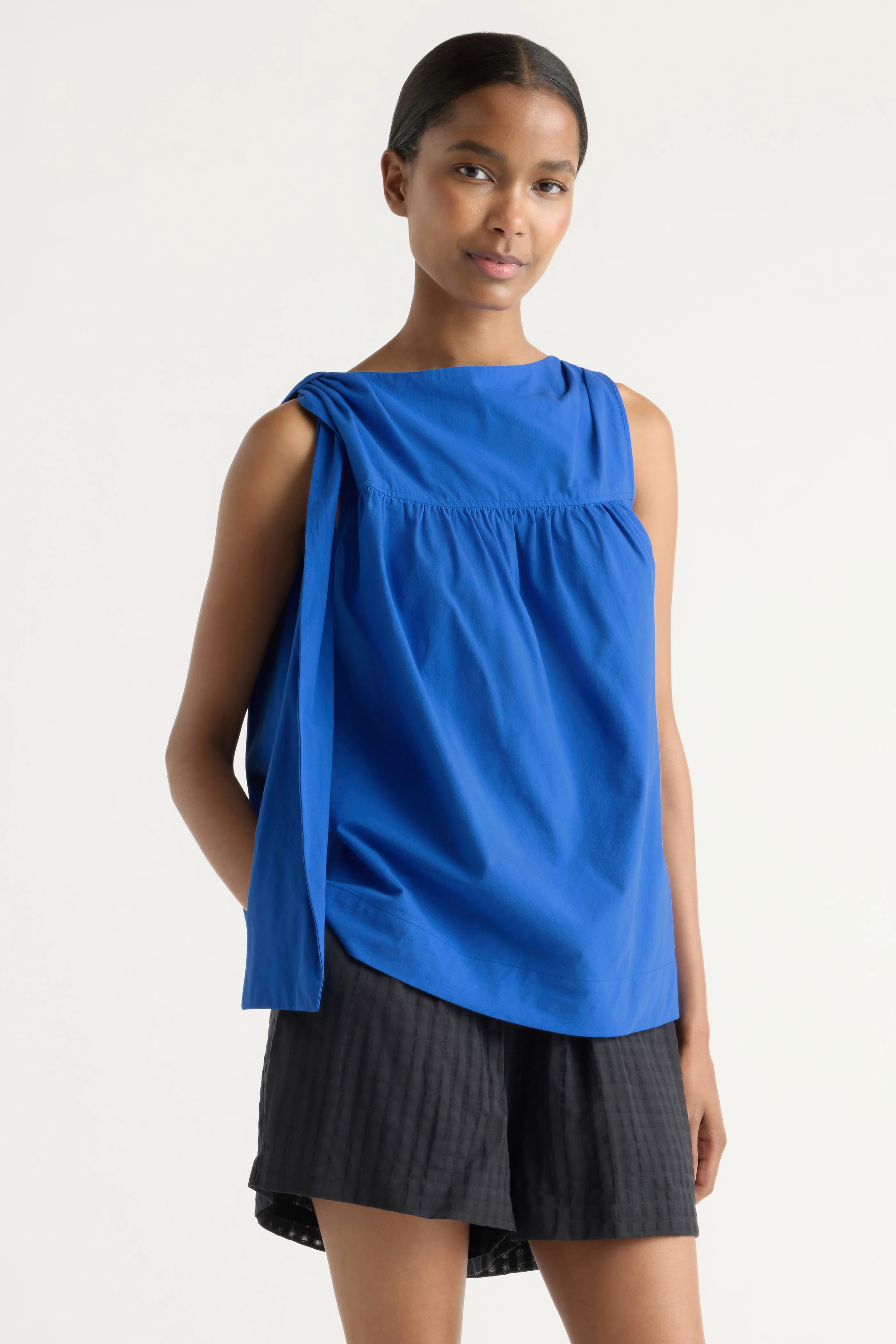 Florence Tie-Shoulder Cotton Blouse - Image 2