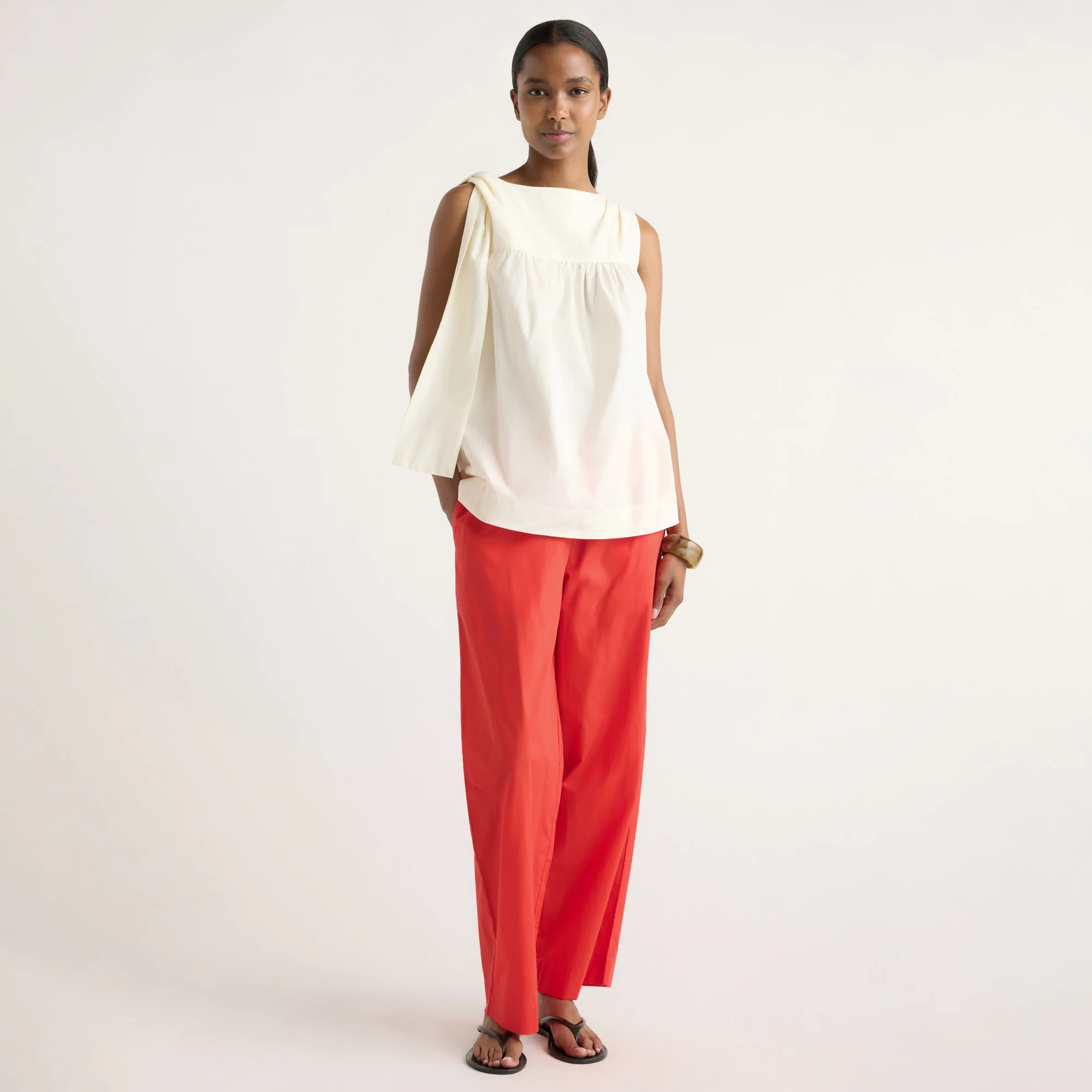 Florence Tie-Shoulder Cotton Blouse