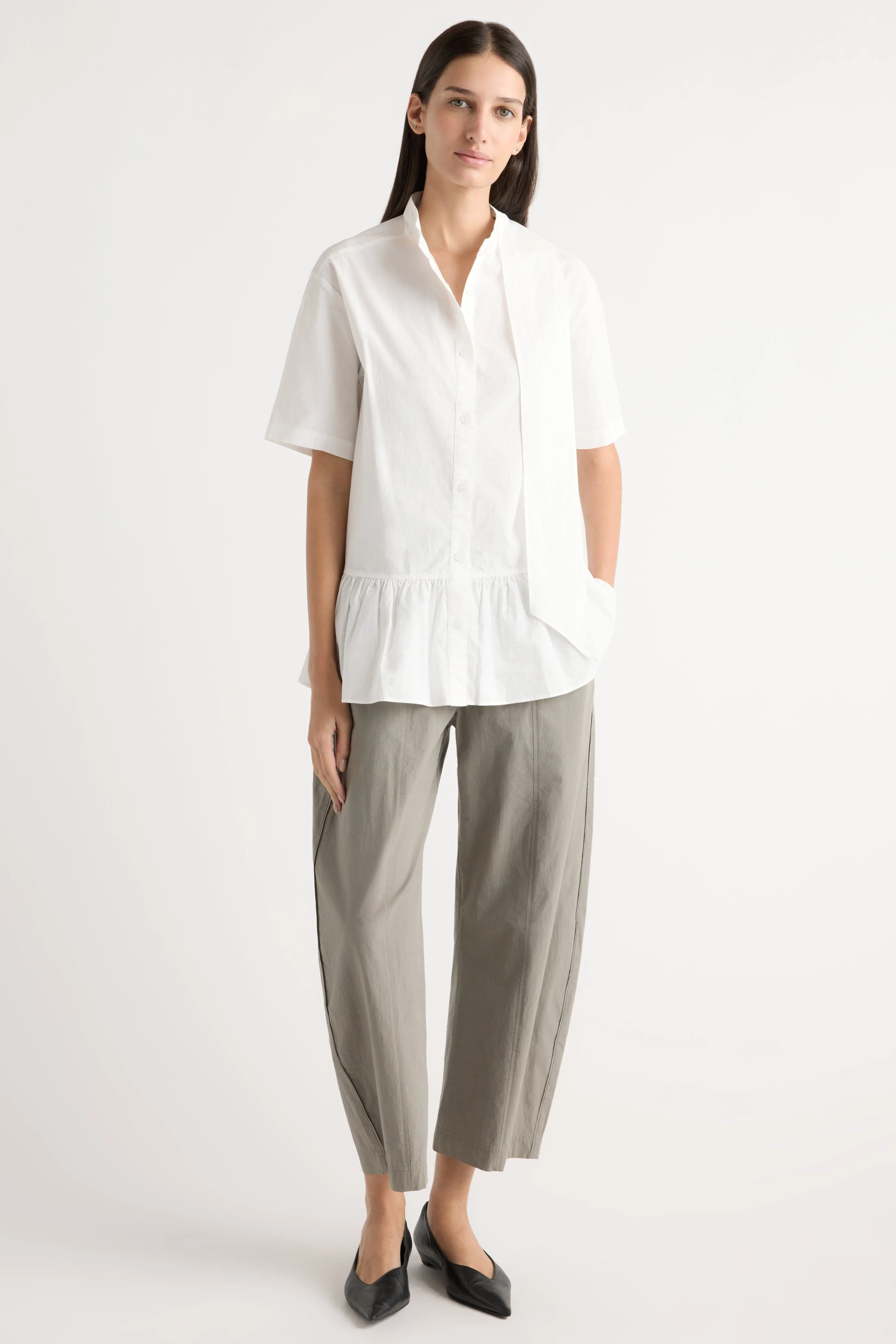 Gretta Scarf-Neck Ruffled Tunic Blouse - Image 3