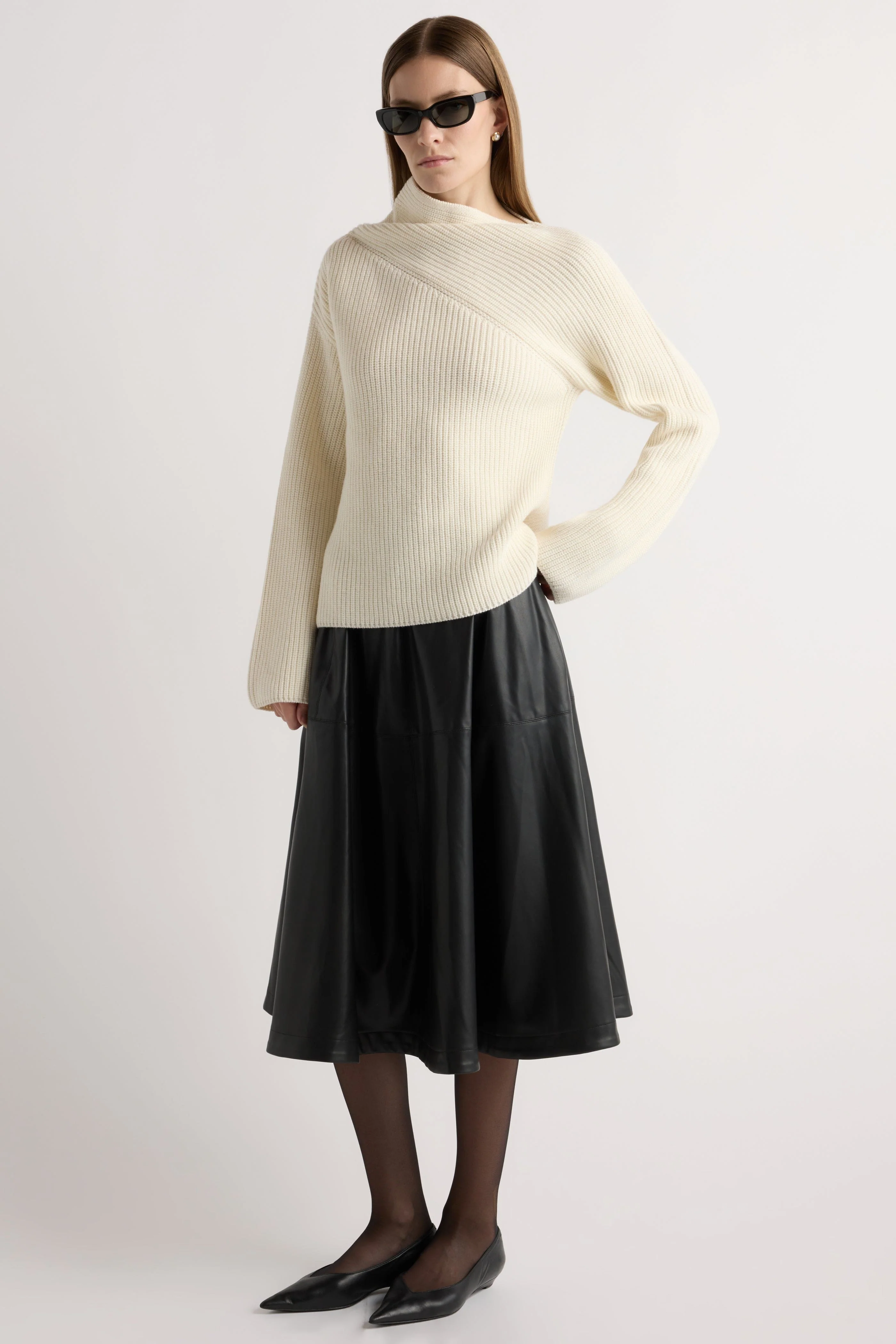 Harlow Vegan Leather Flare Skirt - Image 2
